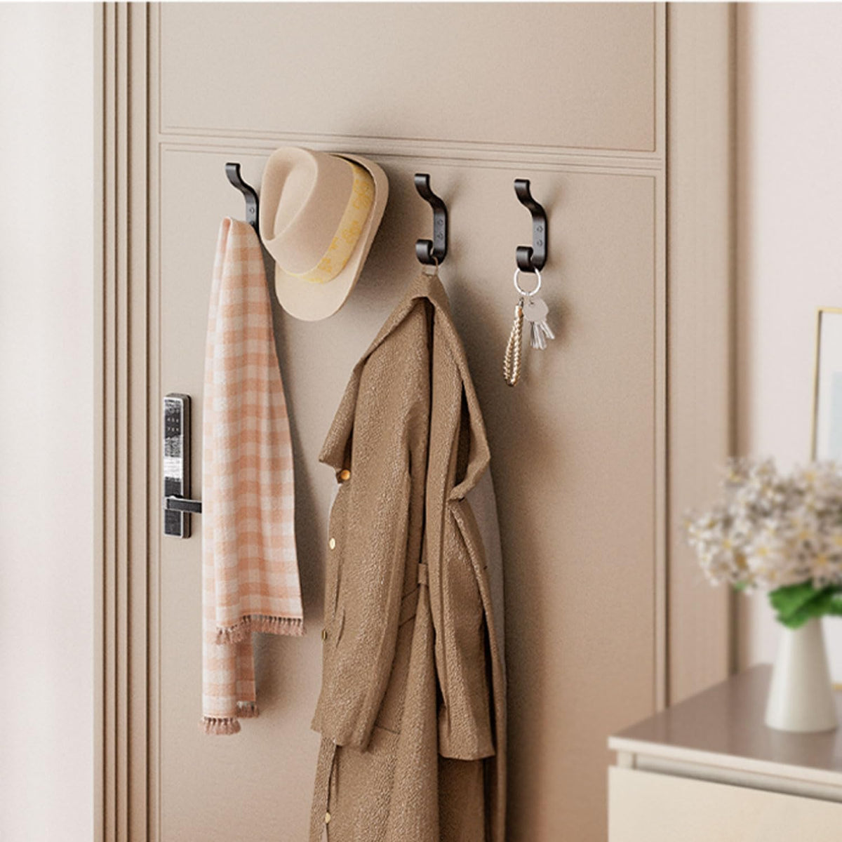 bussdis Coat Hooks Wall Mount for Hanging, Heavy Duty Backpack Hooks for Wall, Hold up to 30 lbs