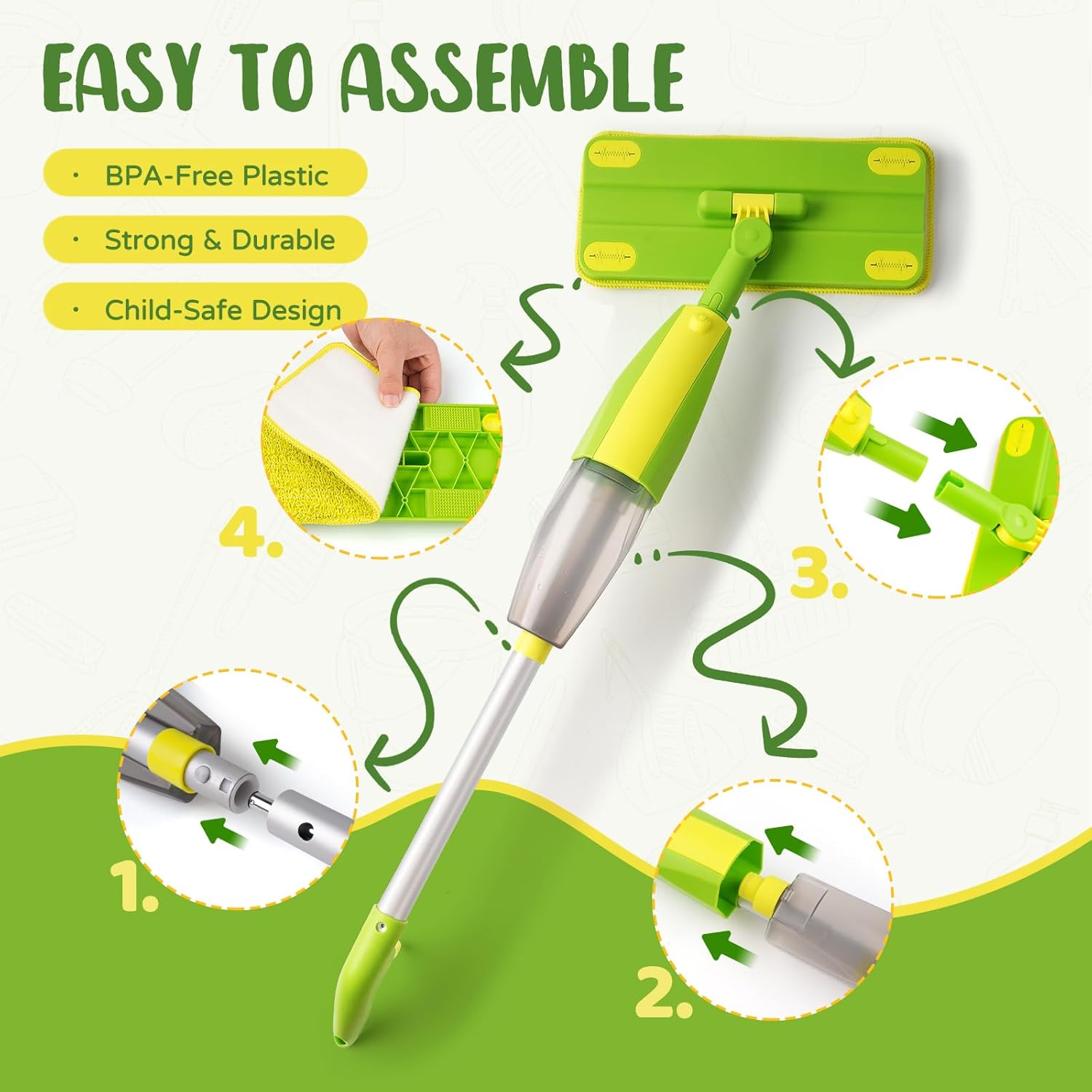 Kids Cleaning Toy Set,Mini Spray Mop Montessori Toys Pretend Play Cleaning Tool for Toddlers with