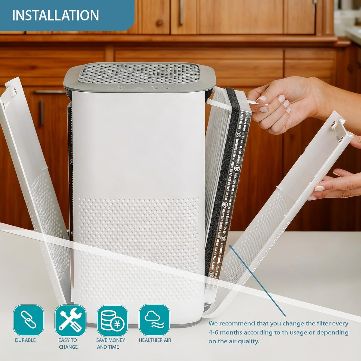 MA15 Replacement Filter Compatible with MA-15 Air Purifier, 3-in-1 Filtration System, H13 True HEPA