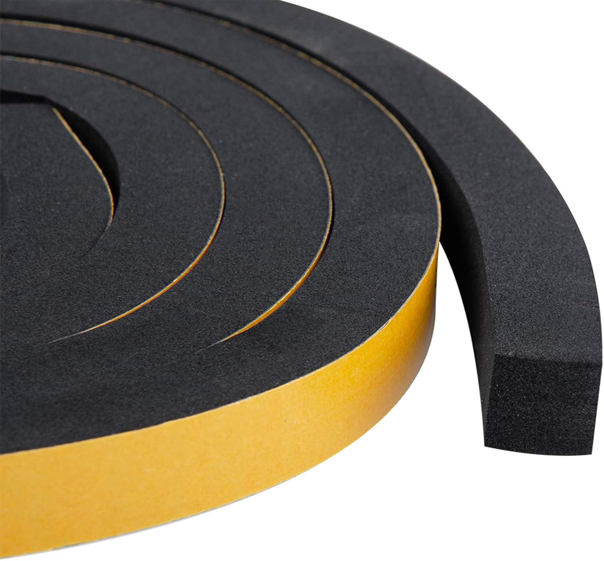 Windows Sealing Tape 2-Pack, 1/2 Inch Wide X 1/2 Inch Thick, Closed Cell Foam Adhesive Rubber Seal