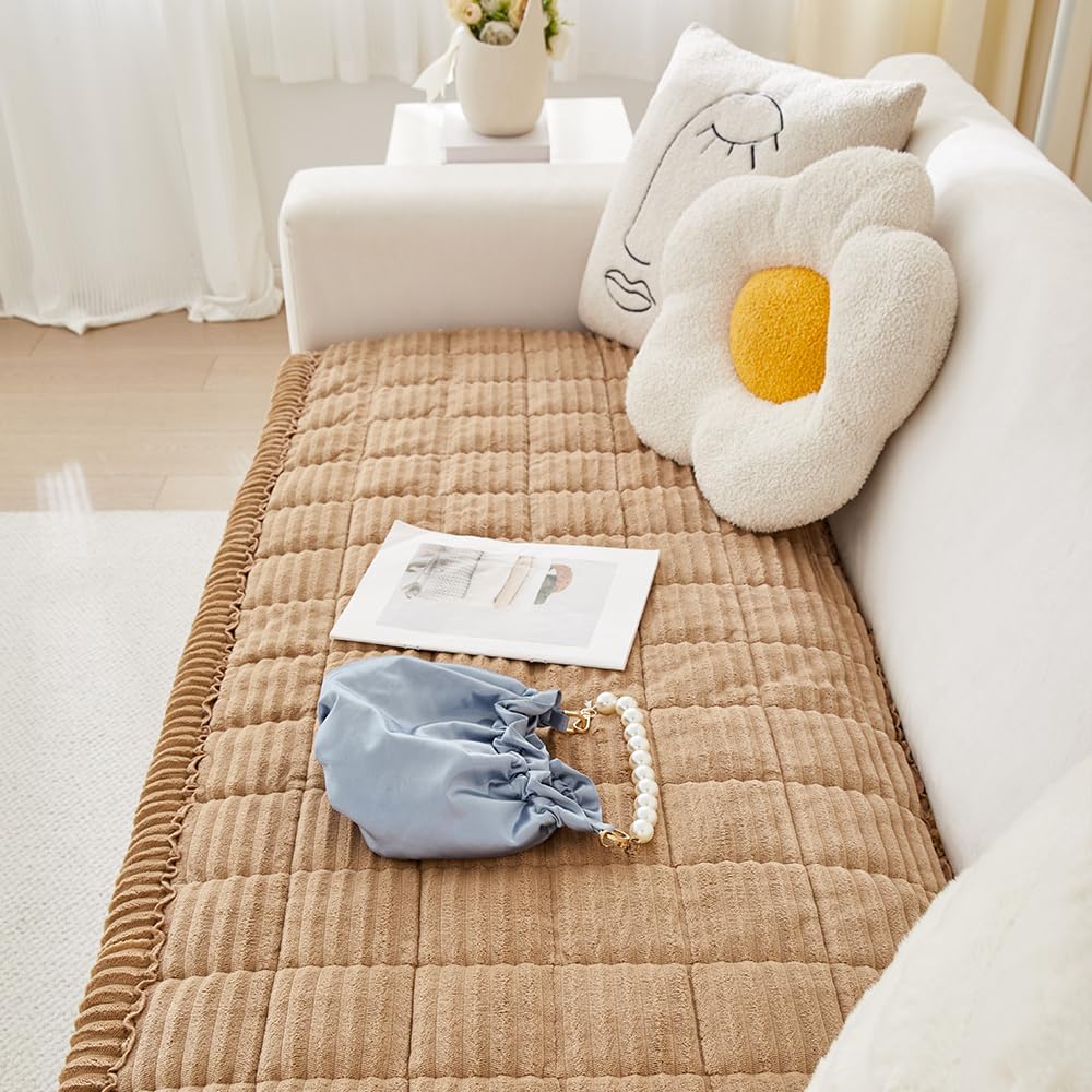 Couch Cover for Dogs Washable, Fuzzy Pet Couch Covers for 3 Cushion Sofa Pet Friendly, Non Slip