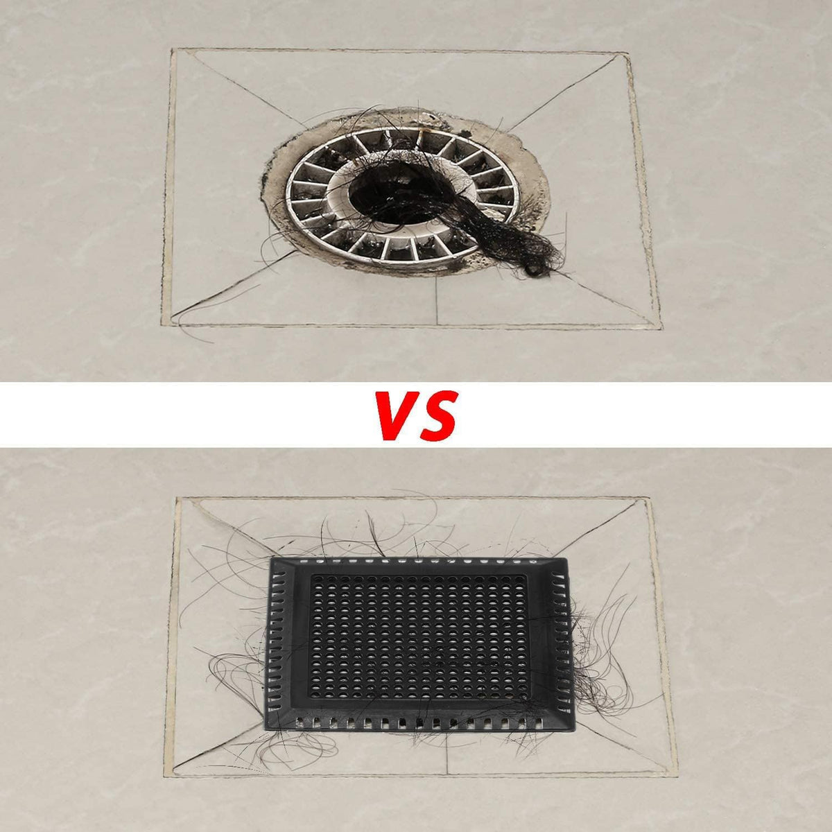 Hair Catcher/Drain Strainer/Shower Drain Cover for Bathroom Floor Drain, Stainless Steel and