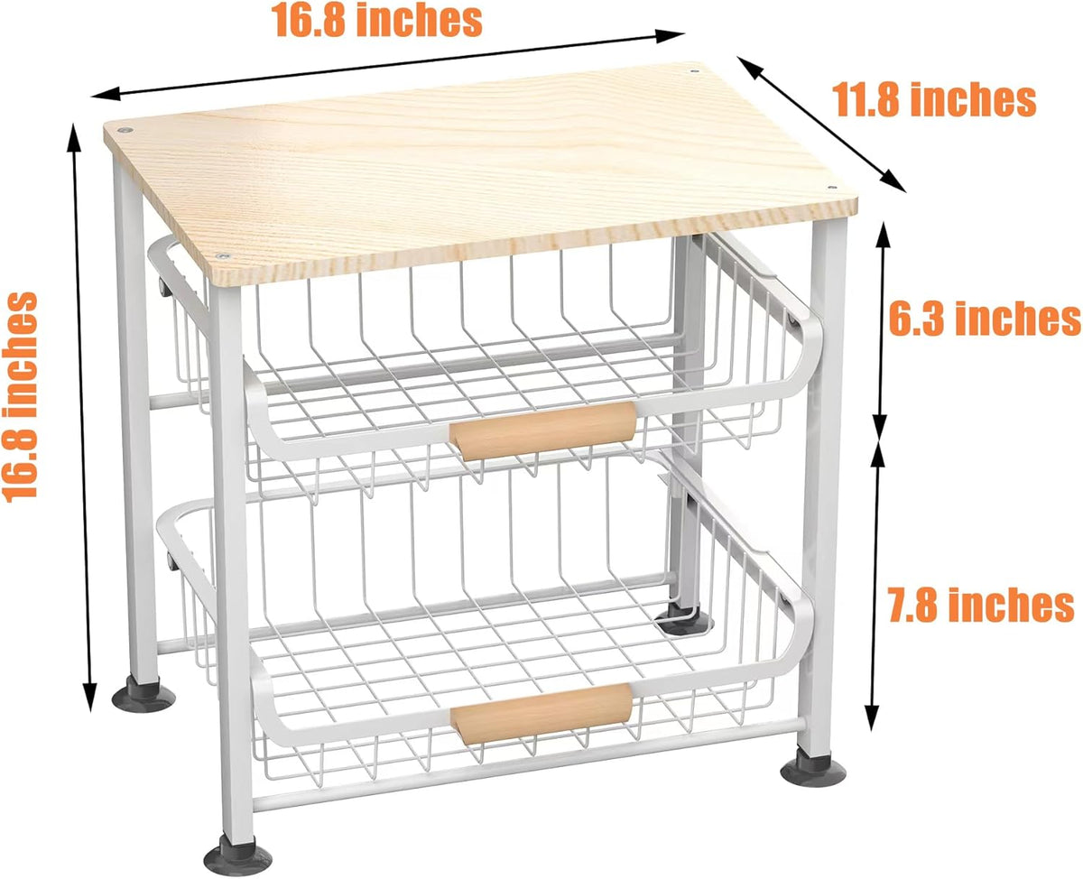 3-Layer Kitchen Fruit Storage Basket Snack Rack, countertop Storage Rack, Stackable Storage Rack