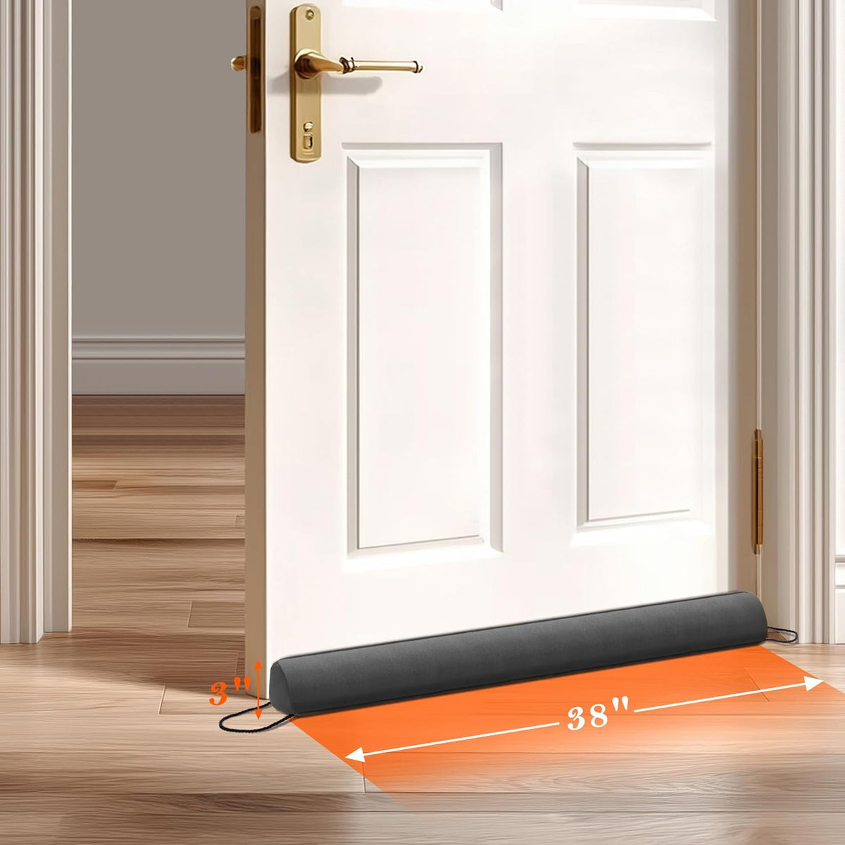 Sunolga 2-Pack 38" Door Draft Stopper Blocks Hot and Cold Air with Removable Washable Cover for
