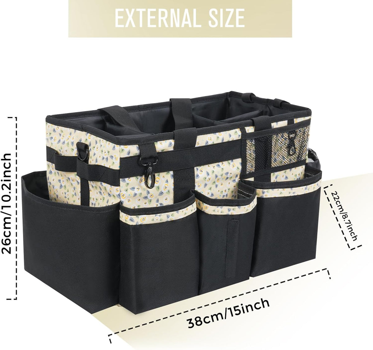Wearable Cleaning Caddy, Cleaning Caddy Supplies Organizer with Handle & Shoulder Straps for