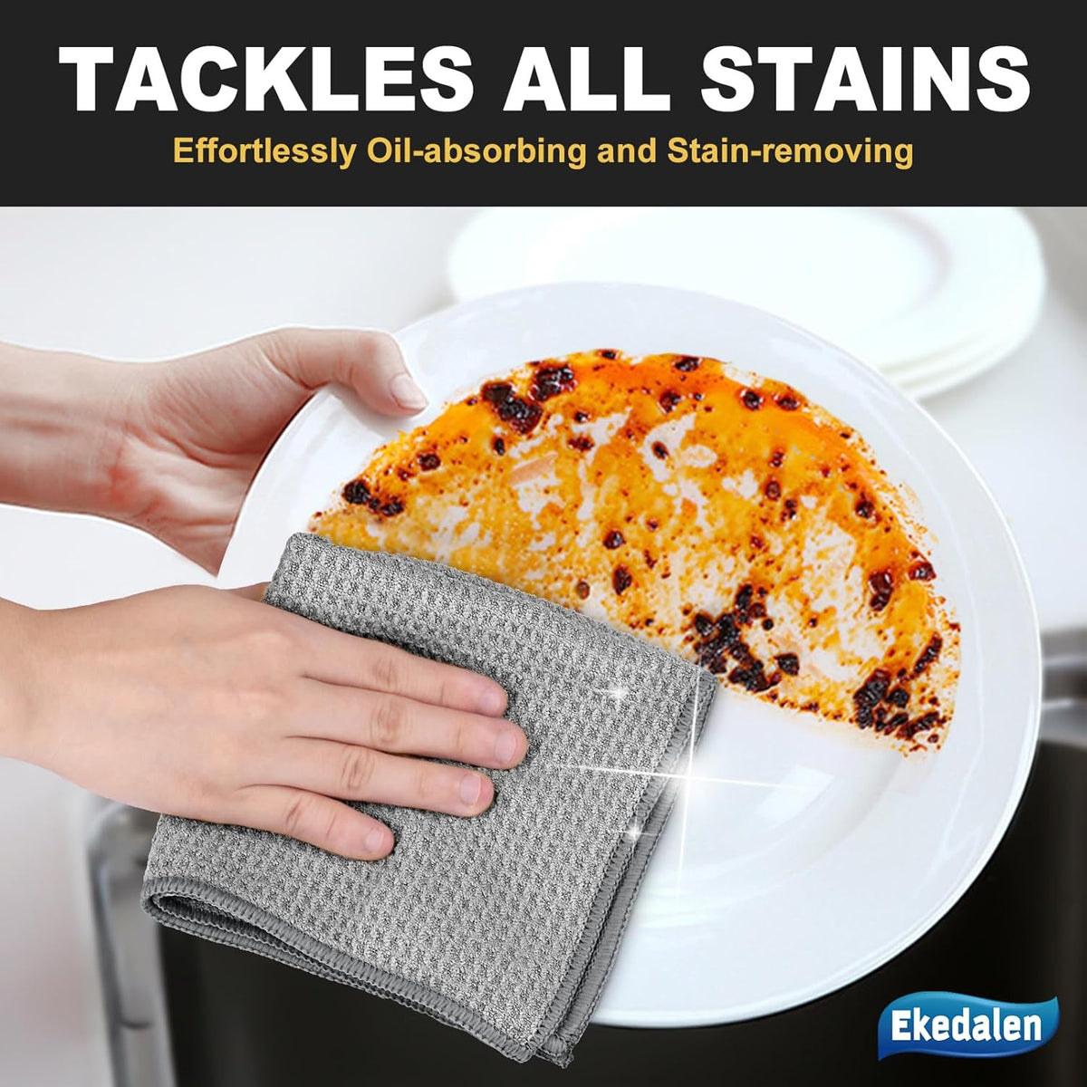 Microfiber Cleaning Cloth Waffle Weave for Dusting Absorbent Towel Quick Drying Dust Rags Household