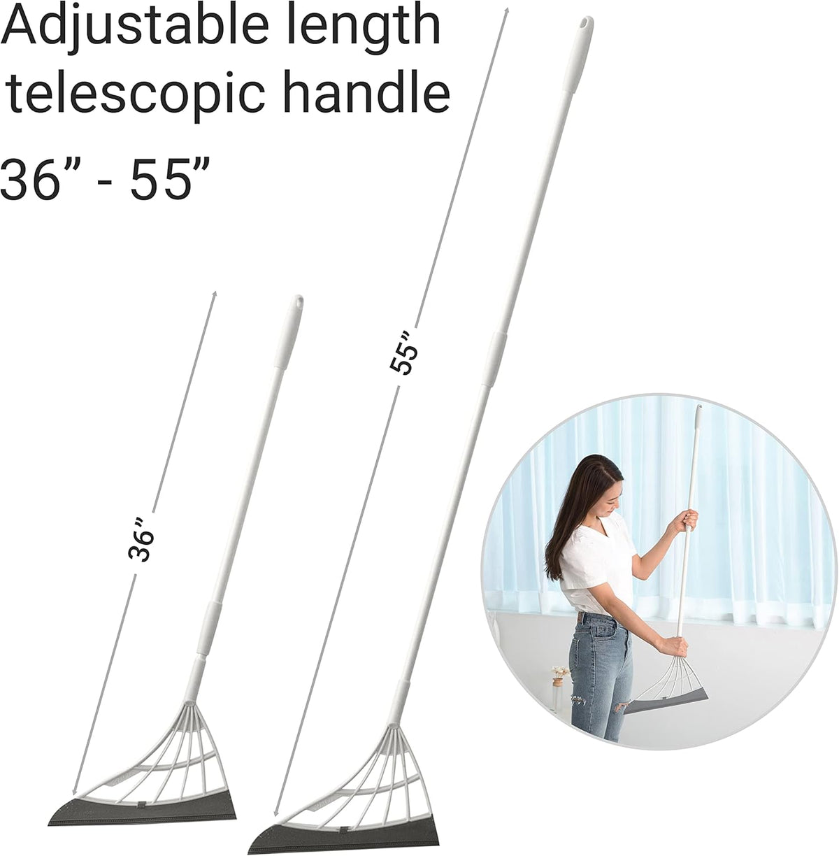 Original Broombi - All-Surface Silicone Broom, Squeegee, Pet Hair Remover - Smart Broom for Indoor