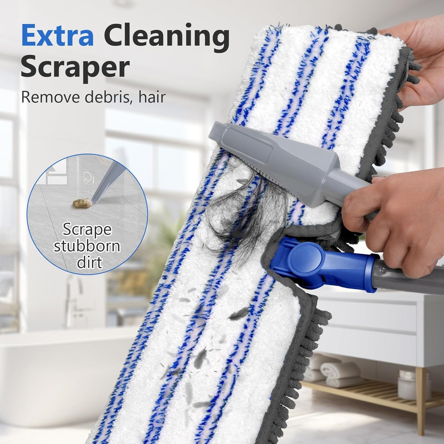 Masthome Microfiber Mops for Floor Cleaning,Dust Mop with 4 Reusable Pads,Flat Flip Mops for Wet &