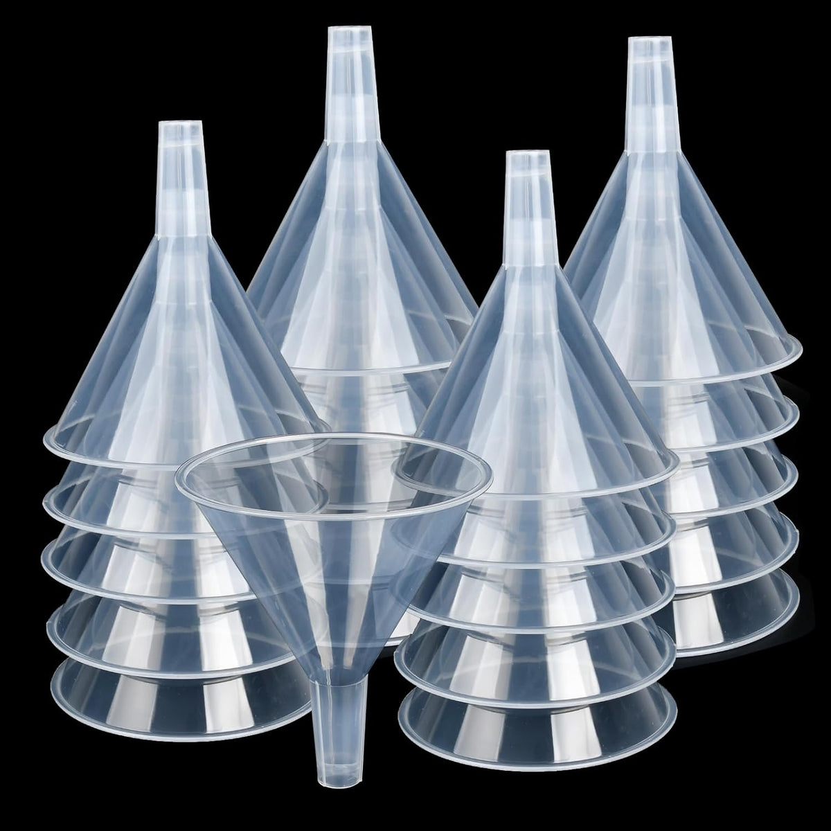 20PCS Plastic Funnels, 4.7'' Clear Plastic Funnels, Wide Mouth Funnel for Filling Bottles, Large