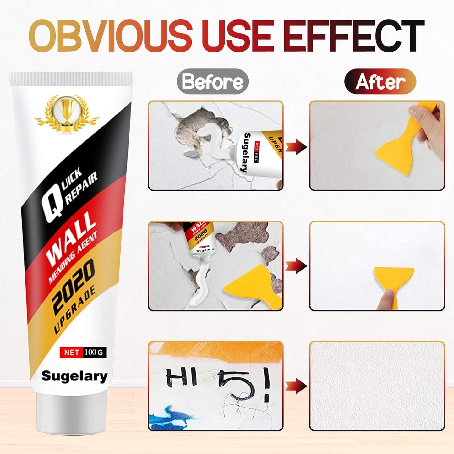 Drywall Patch Repair Kit with Scraper, Wall Spackle Repair Paste, Wall Mending Agent Quick and Easy
