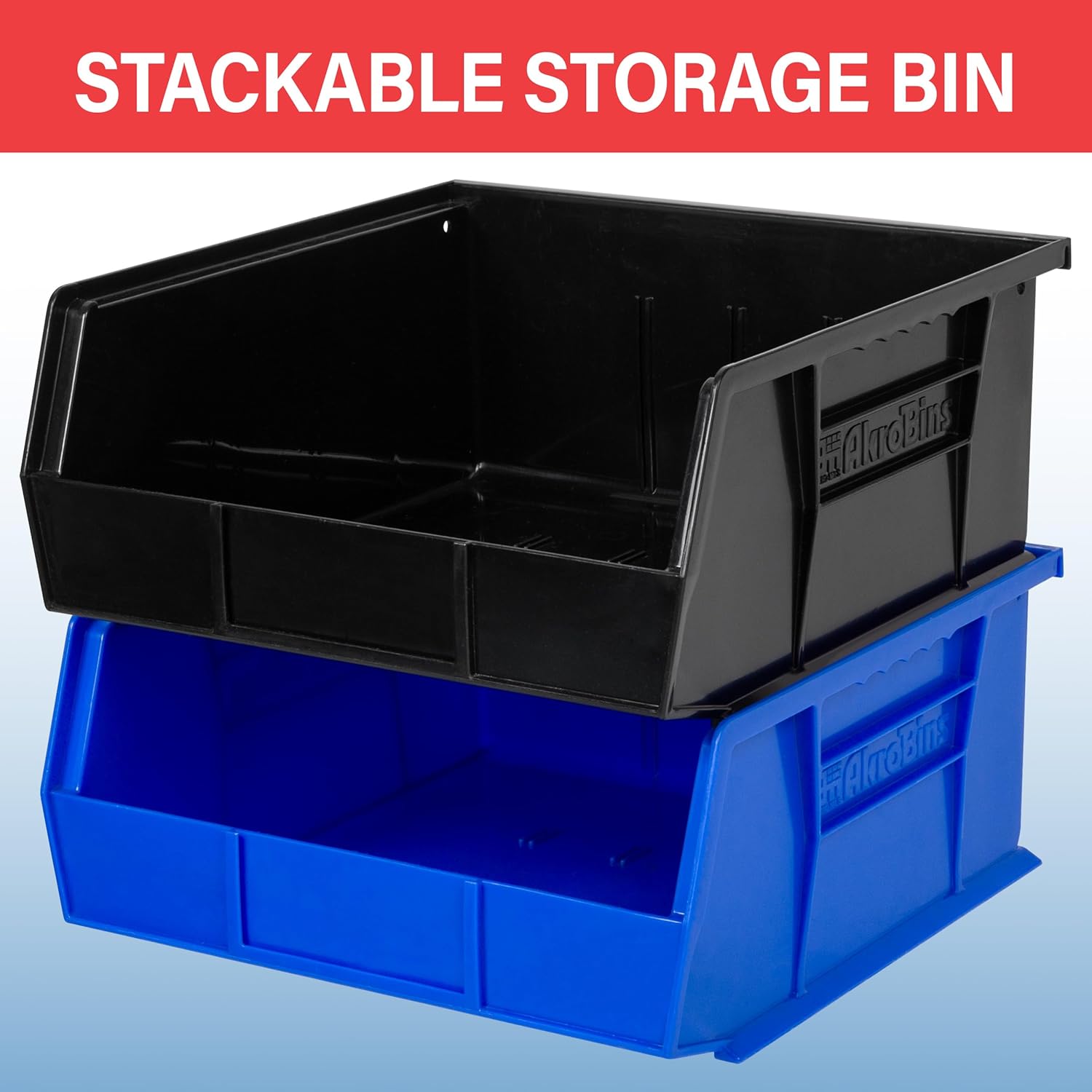 Akro-Mils 30235 AkroBins Plastic Storage Bins, Space-Saving Stackable Bins for Garage, Pantry