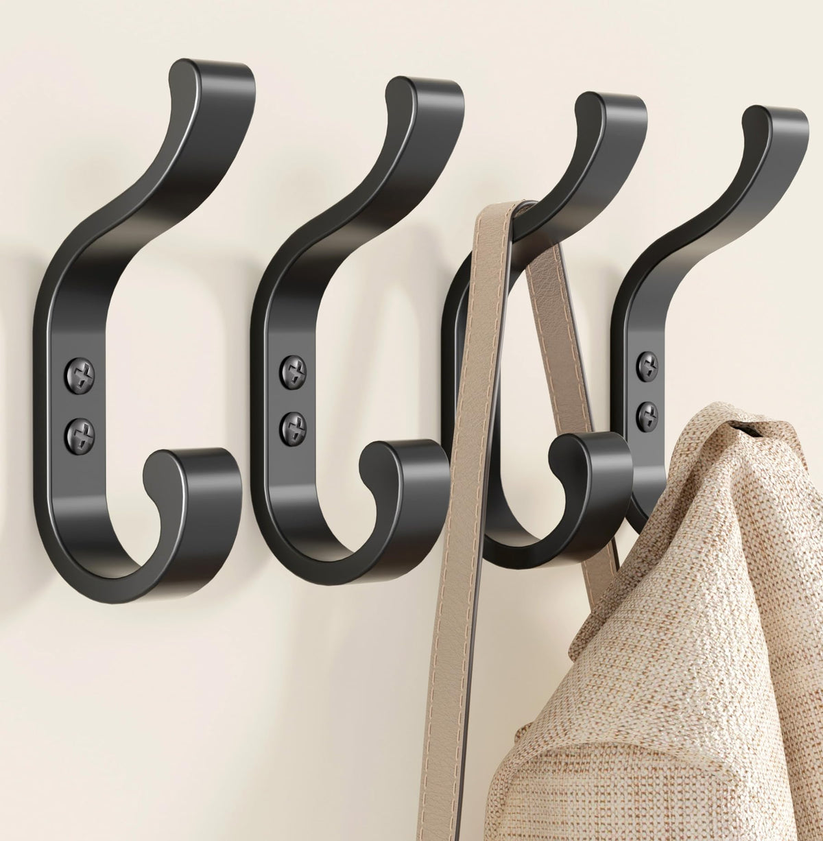 bussdis Coat Hooks Wall Mount for Hanging, Heavy Duty Backpack Hooks for Wall, Hold up to 30 lbs