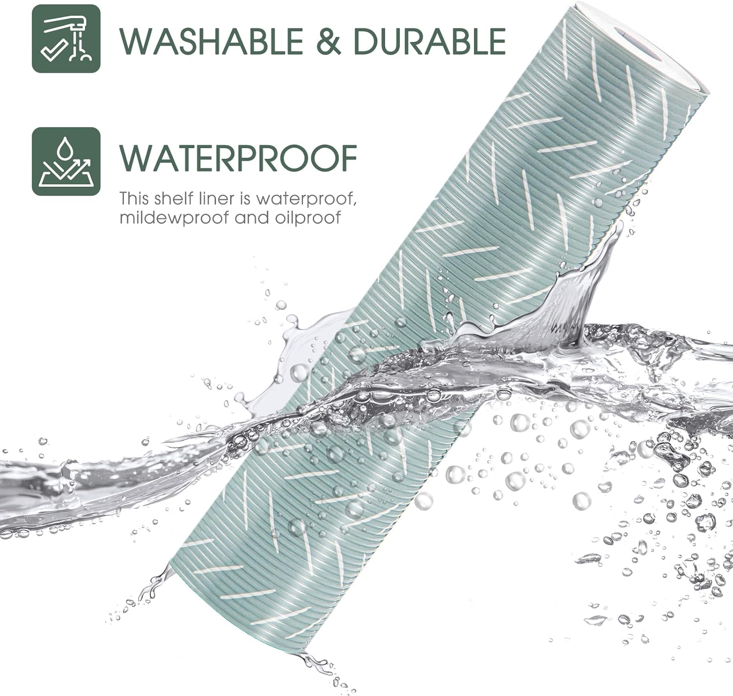 Glotoch Premium Non Slip Shelf Liner, Non Adhesive Drawer Liner, Waterproof Shelf Liners for