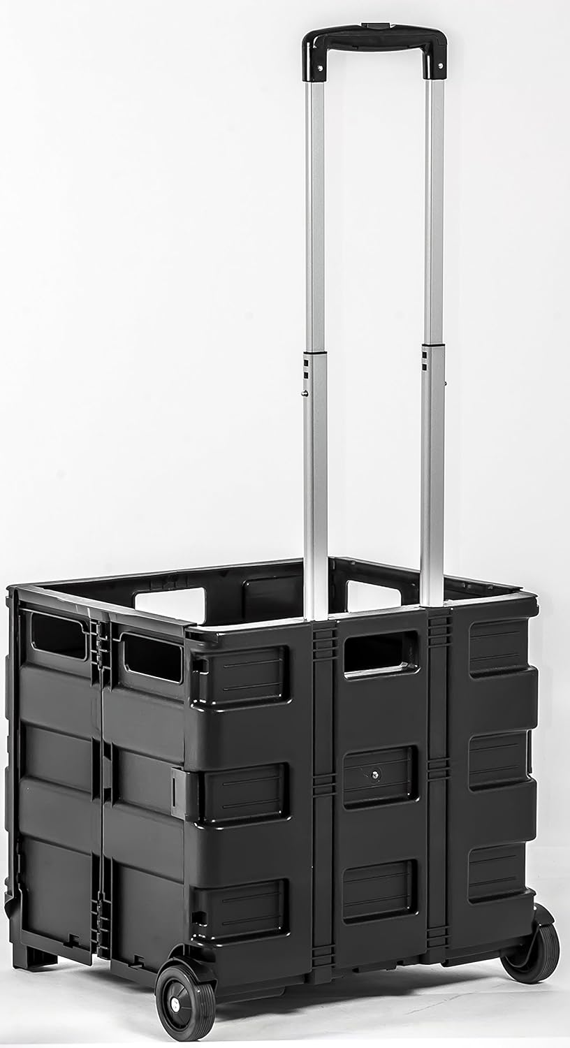 dbest products Quik Cart without Lid Travel Portable Mobile Storage Collapsible Handcart Rolling