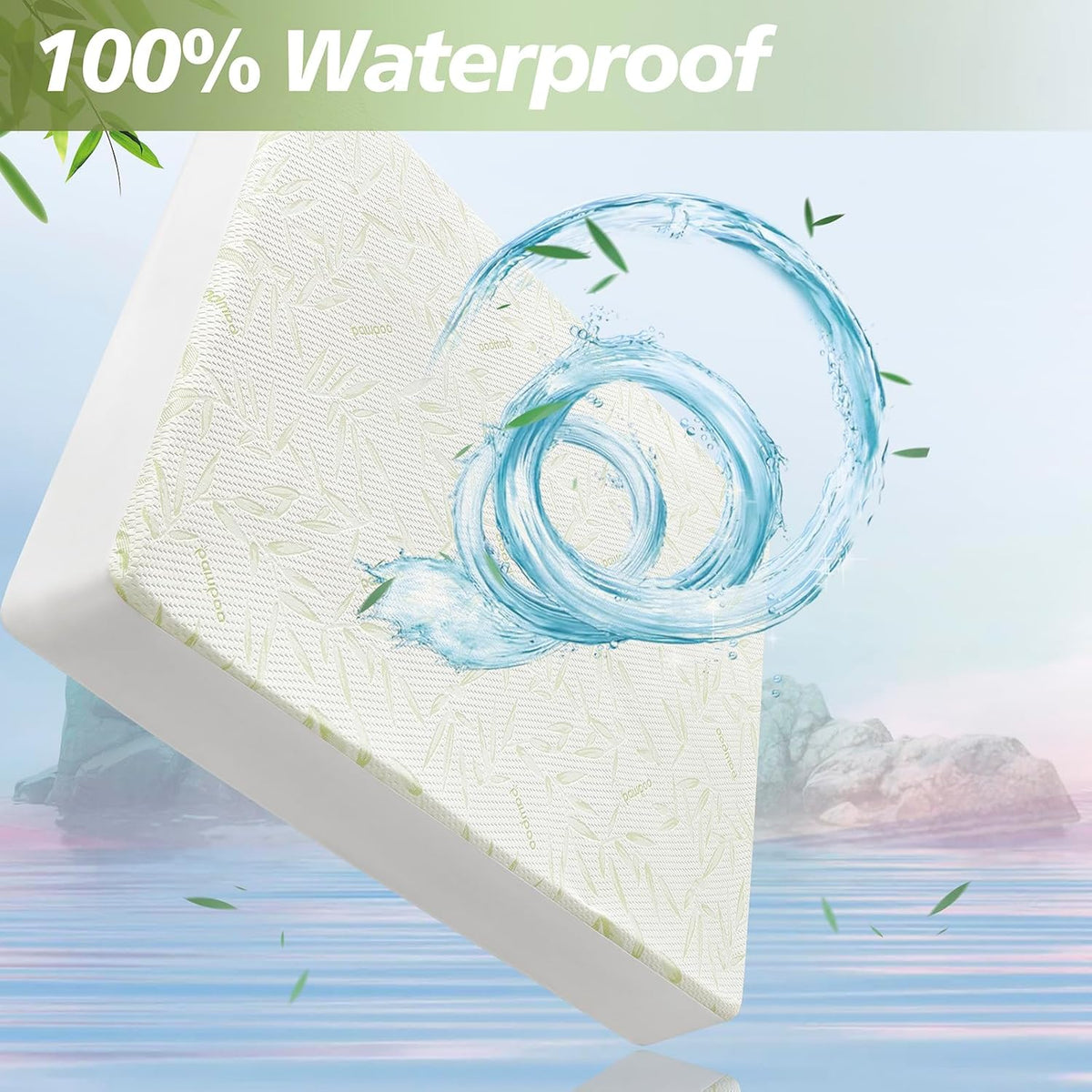 California King Mattress Protector Waterproof Mattress Pad Washable Bamboo Rayon Mattress Cover