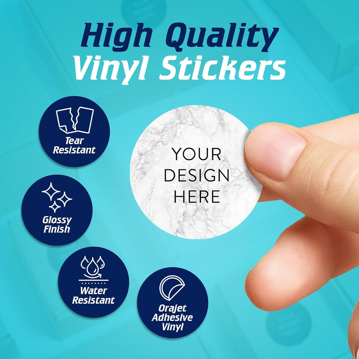 100 Custom Vinyl Stickers - Upload Your own Image, Text, Design, Logo - Personalized Logo Labels
