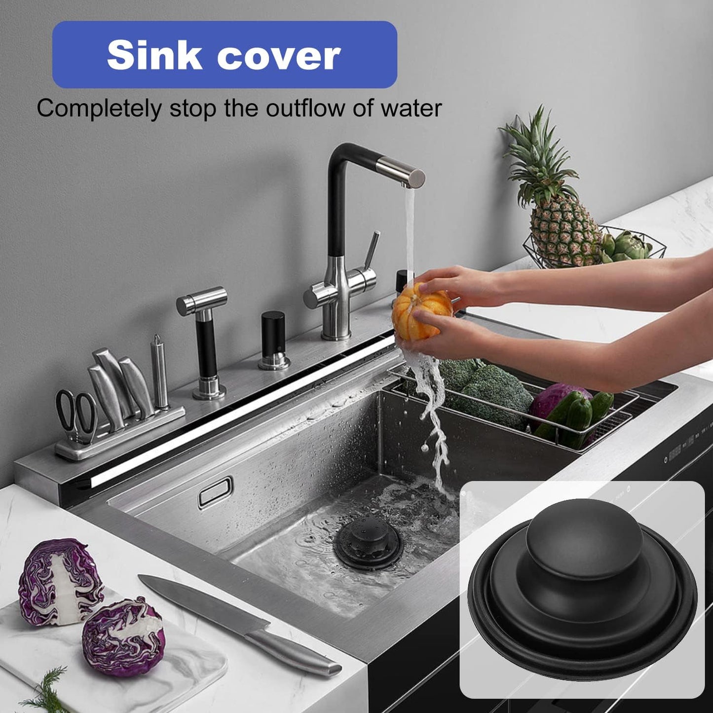 Kitchen Sink Drain Strainer 3 Pack Stainless Steel Sink Stopper, Anti-Clogging Kitchen Sink Drain
