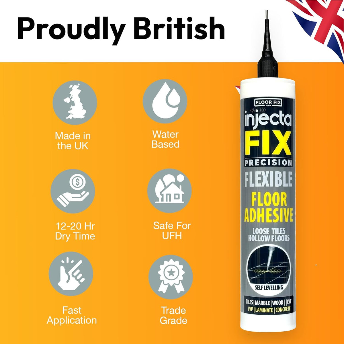 Precision 300ml from Floor-Fix Pro - Fix Loose Tiles - for Loose & Hollow Tiles, Wood, LVT &