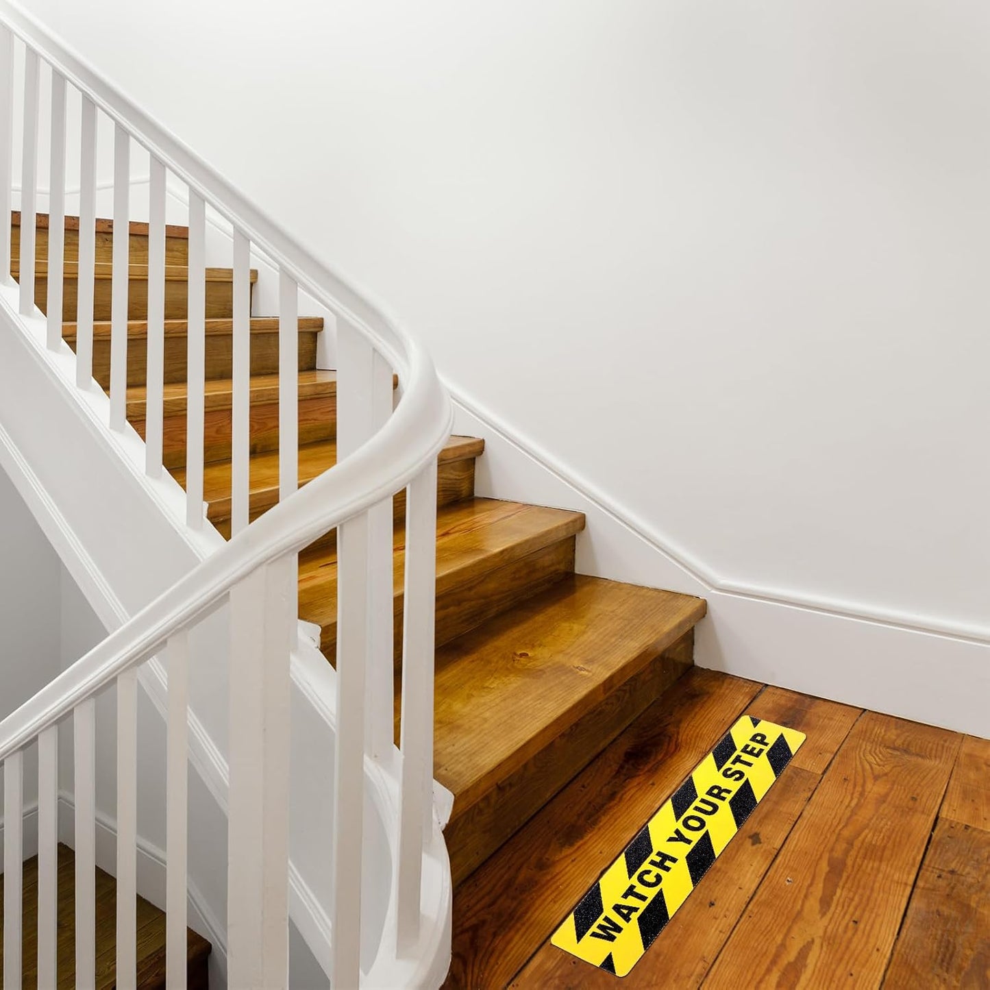 Boao 12 Pieces Watch Your Step Stickers Sign 6 x 24 Inch Caution Watch Your Step Floor Decals
