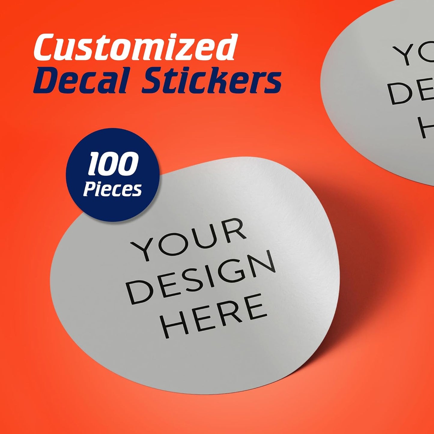 100 Custom Vinyl Stickers - Upload Your own Image, Text, Design, Logo - Personalized Logo Labels