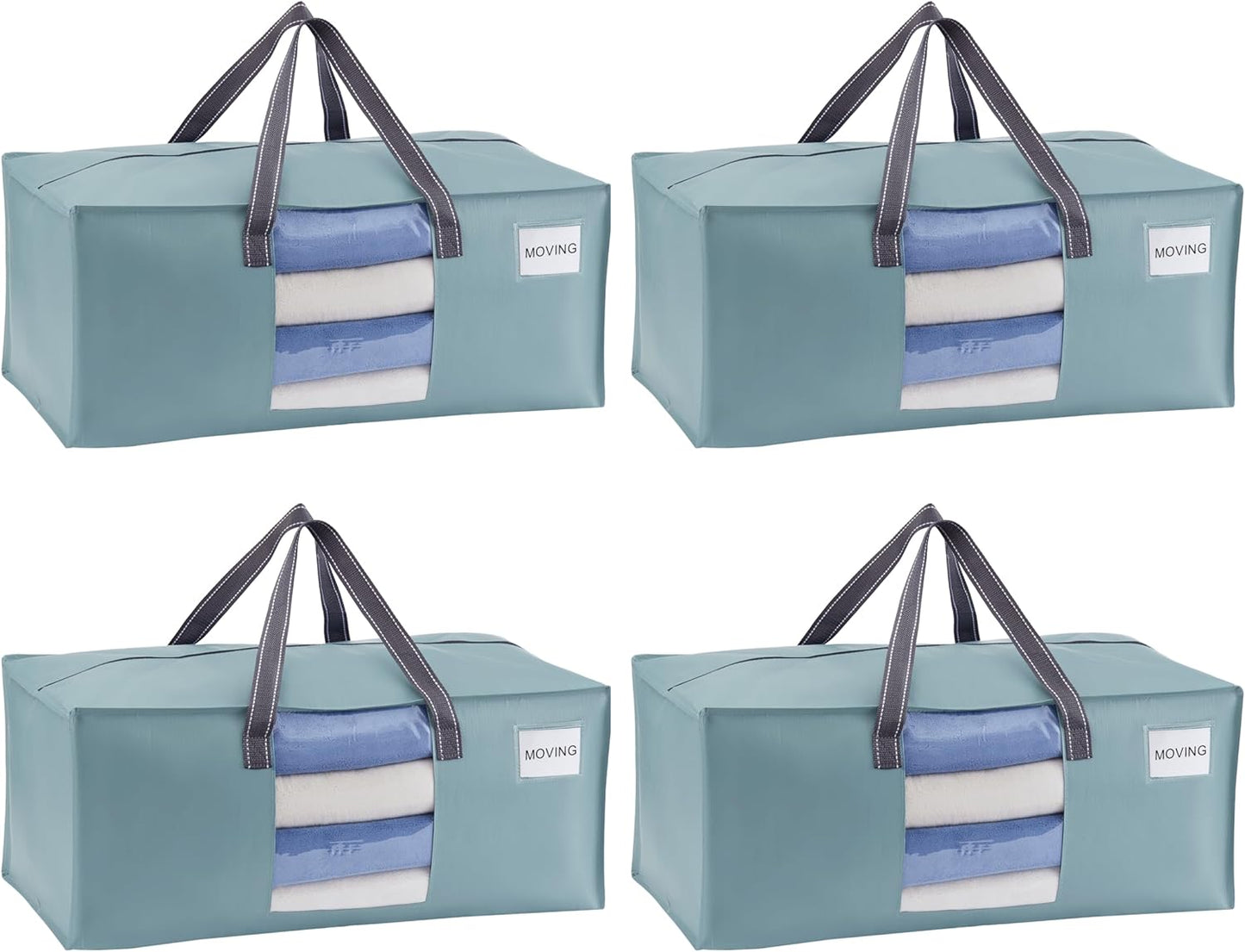 VENO 4 Pack Moving Bags for College, Heavy-Duty Storage Totes, Moving Boxes and Wardrobe Packing