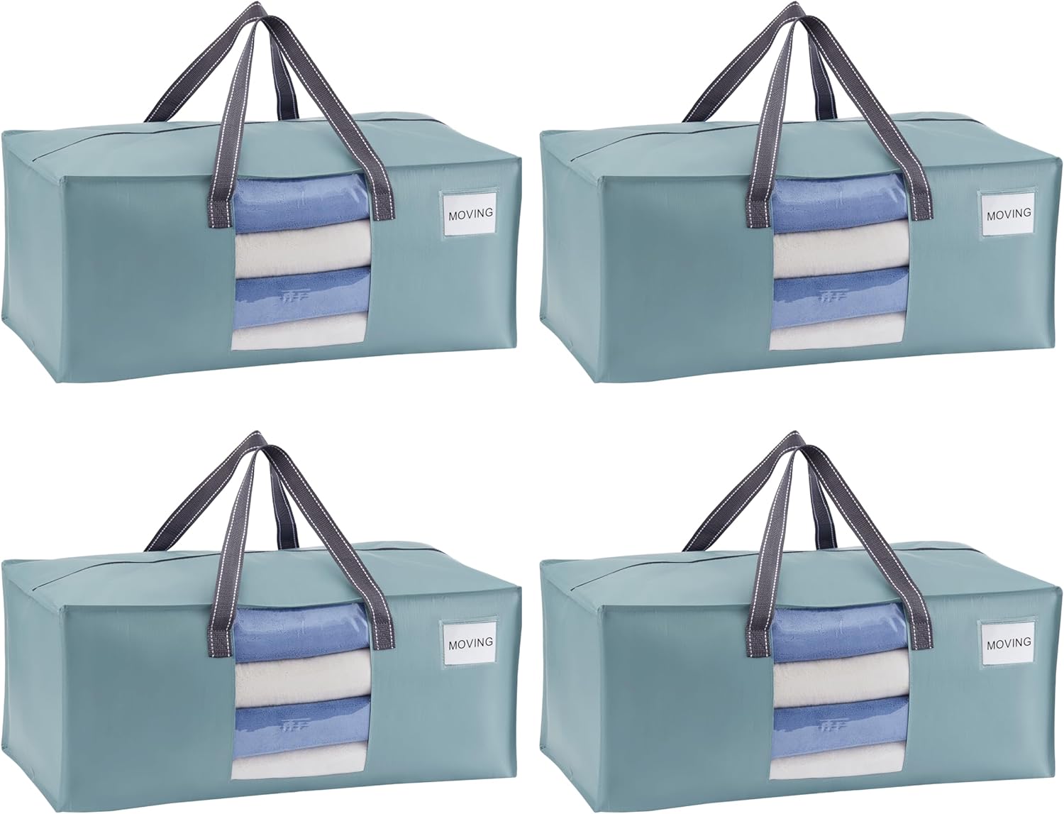 VENO 4 Pack Moving Bags for College, Heavy-Duty Storage Totes, Moving Boxes and Wardrobe Packing