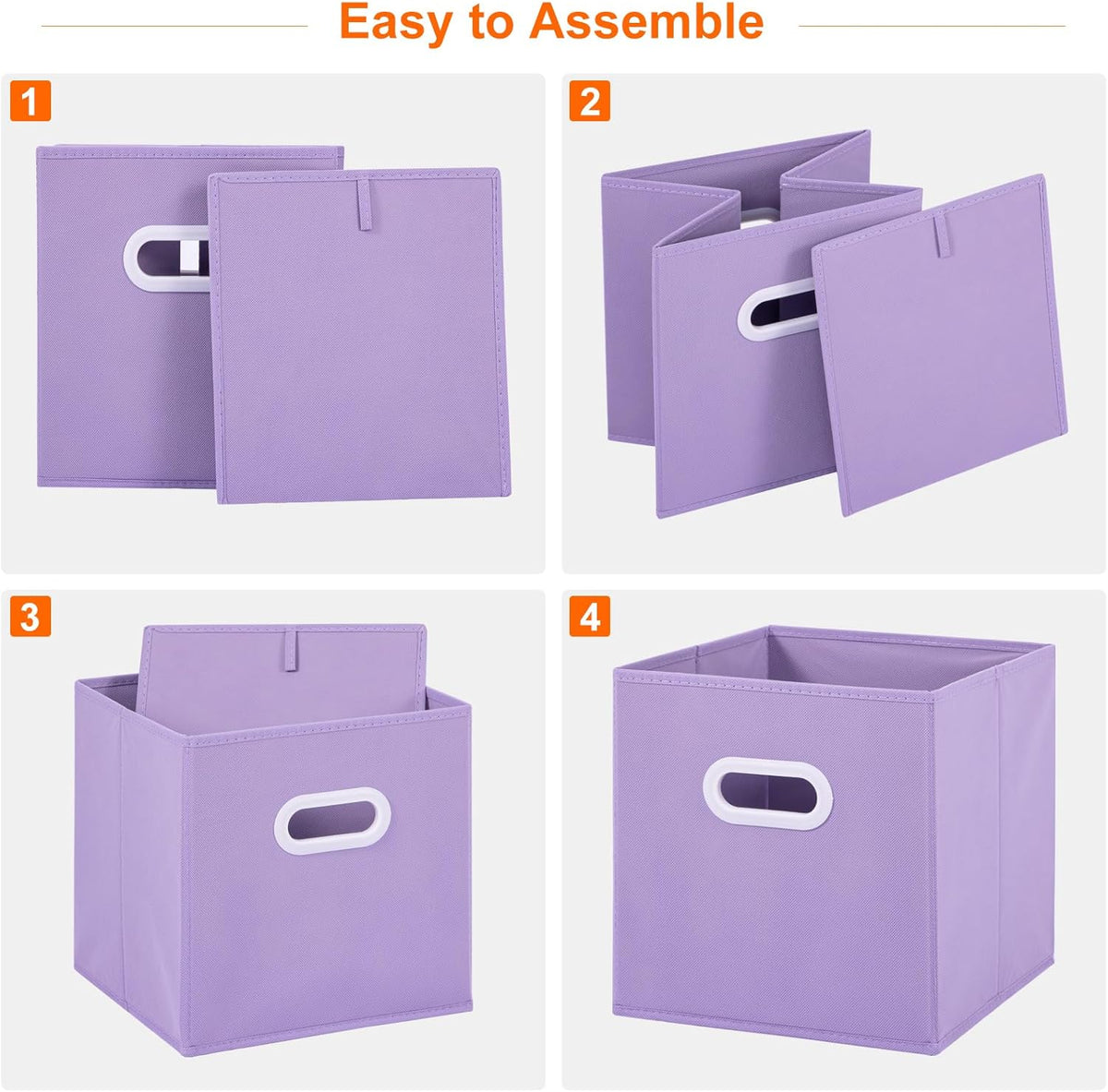 Stero Fabric Storage Cubes Bins, 11 inch Fun Colored Foldable Storage Baskets with Dual Plastic
