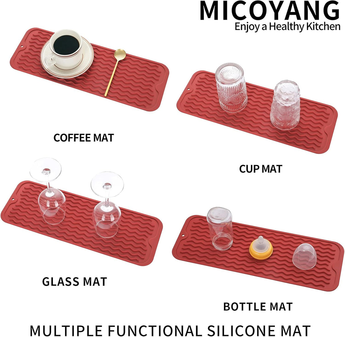 Silicone Dish Drying Mat for Multiple Usage,Easy clean,Eco-friendly,Heat-resistant Silicone Mat for