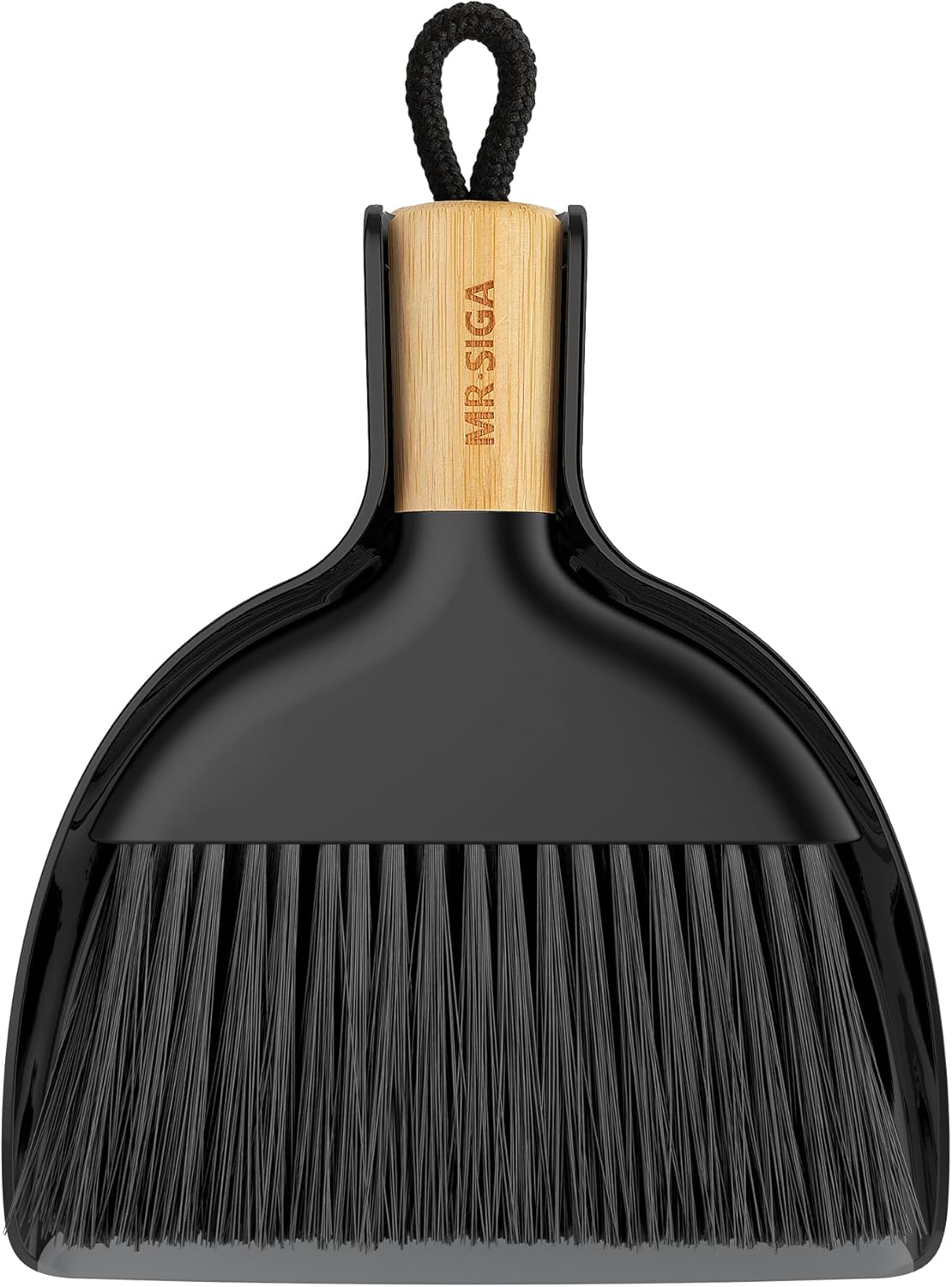 MR.SIGA Mini Dustpan and Brush Set, Portable Cleaning Brush and Dustpan Combo with Bamboo Handle