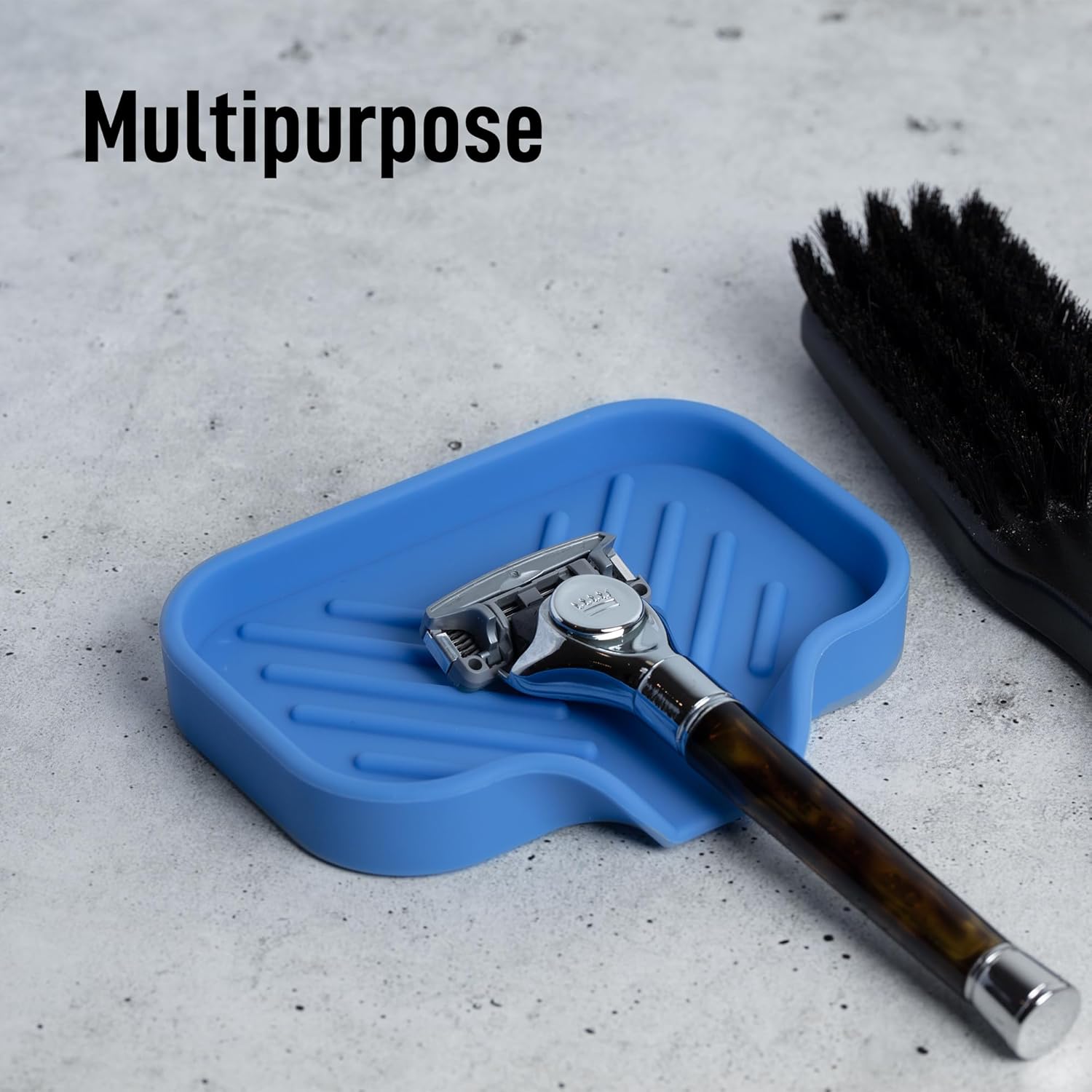 Zulay Kitchen Small Silicone Sponge Holder (4.9x3.3”) – Space-Saving Sink Organizer Tray for