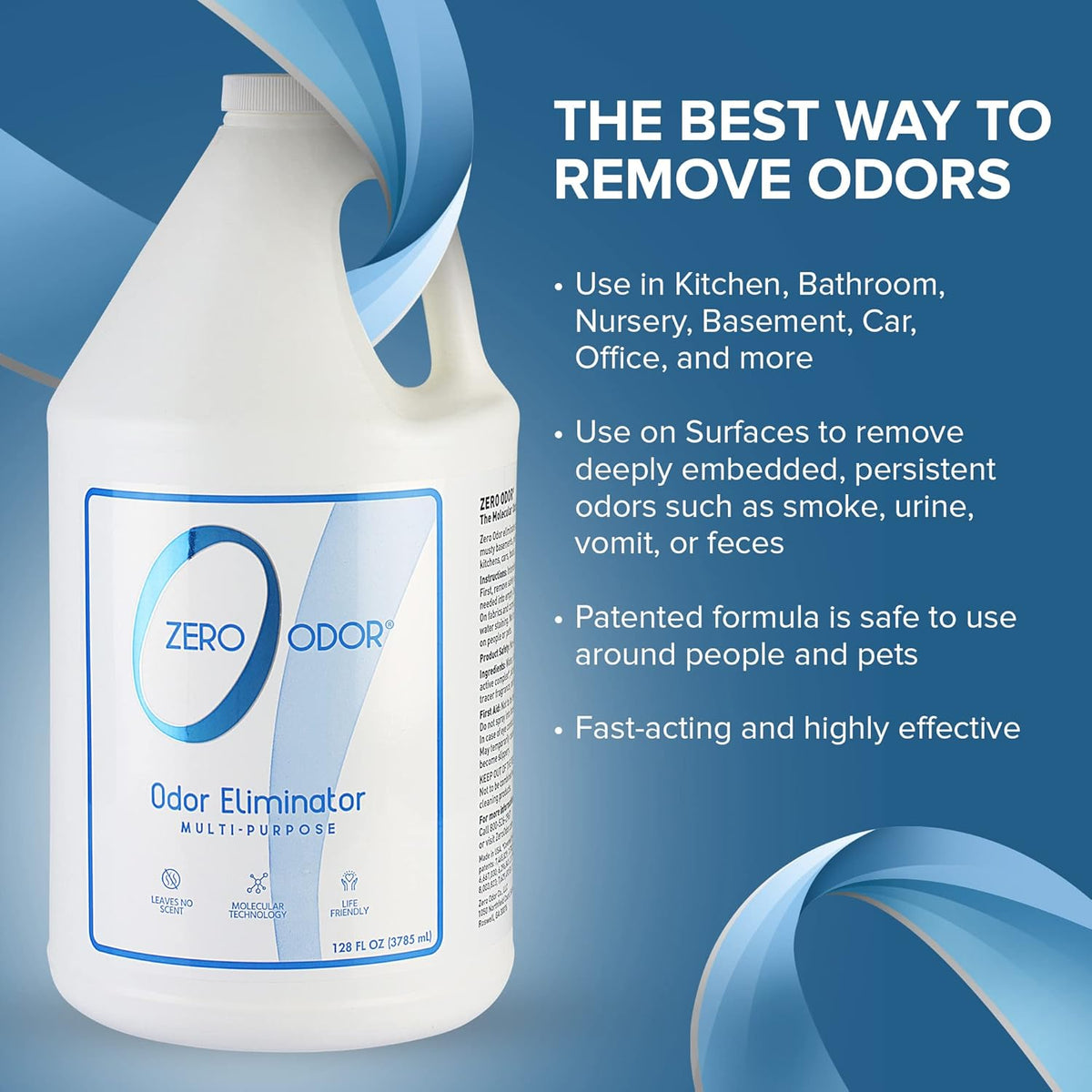 Zero Odor - Multi-Purpose Strong Odor Eliminator for Home, Office, Car, Bathroom, Hotel, Room