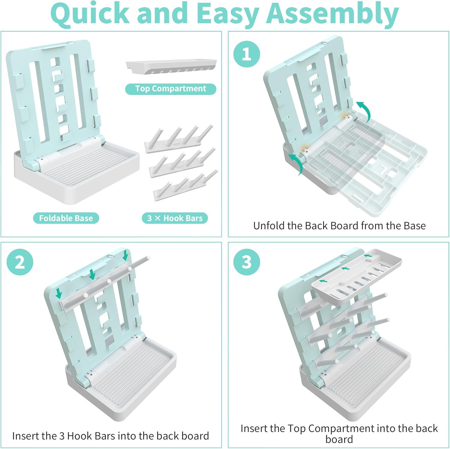 Baby Bottle Drying Rack, Vertical Standing Bottle Dryer Rack Holder-Space Saving Baby Bottle Drying