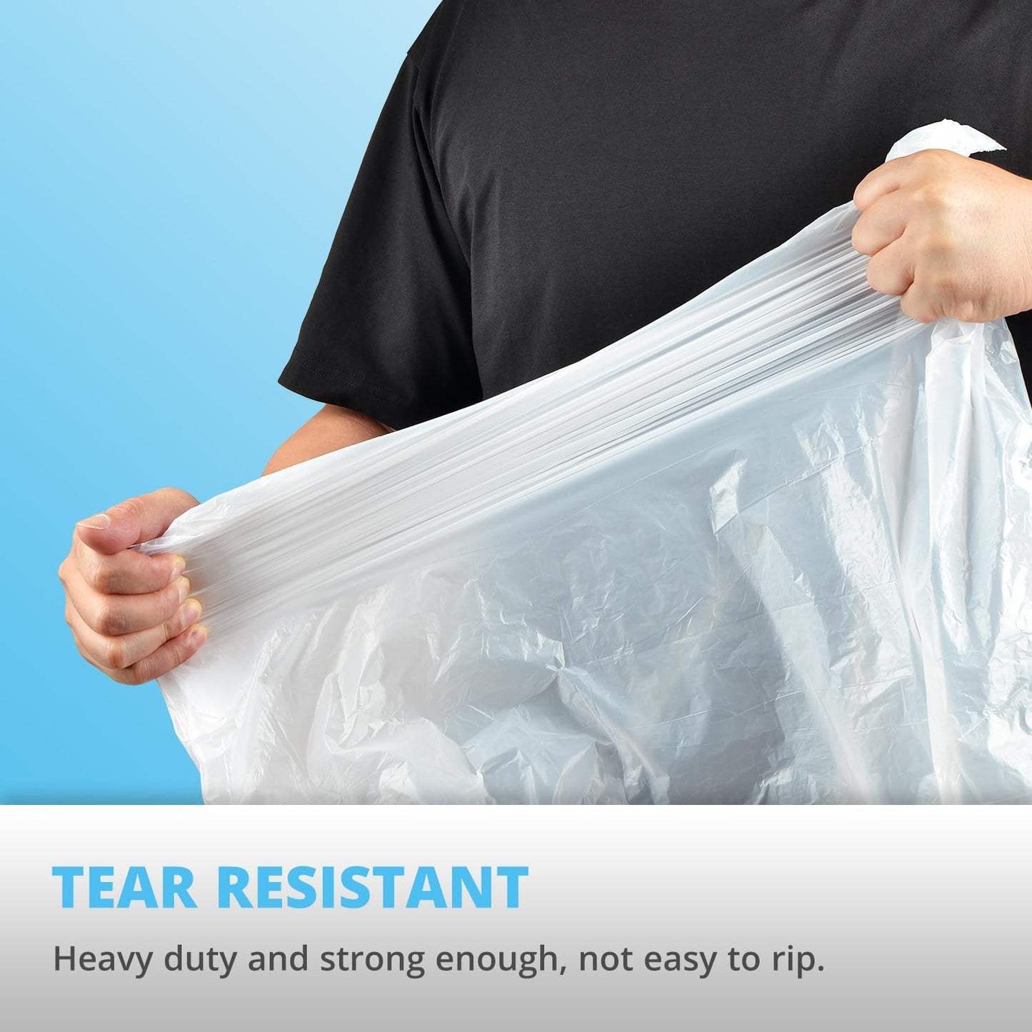 Ultra Thick Heavy Duty Plastic 15 Gallon Drawstring Trash Bags Large 80 Count White Leak Proof