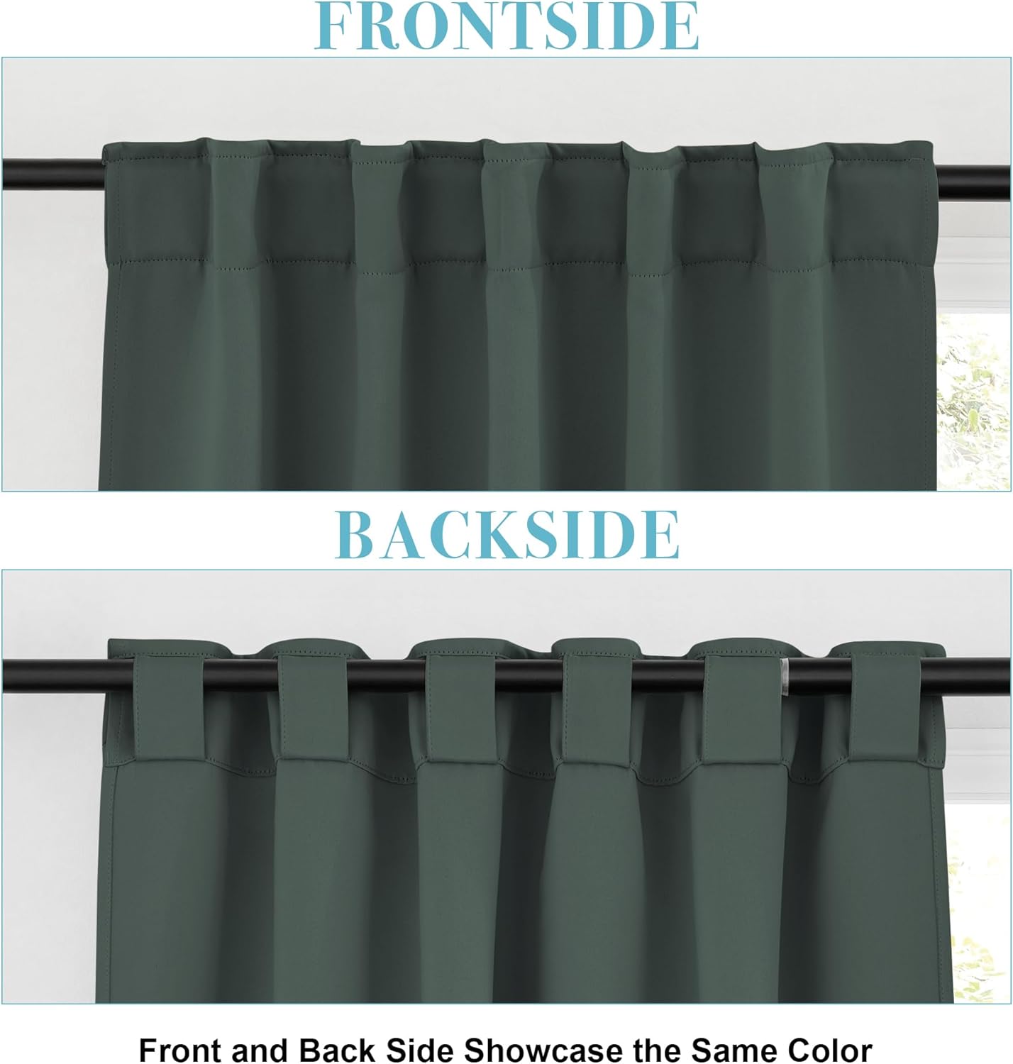 RYB HOME Blackout Curtains 54 inches Long - Thermal Insulated Privacy Spring Drapes for Kids