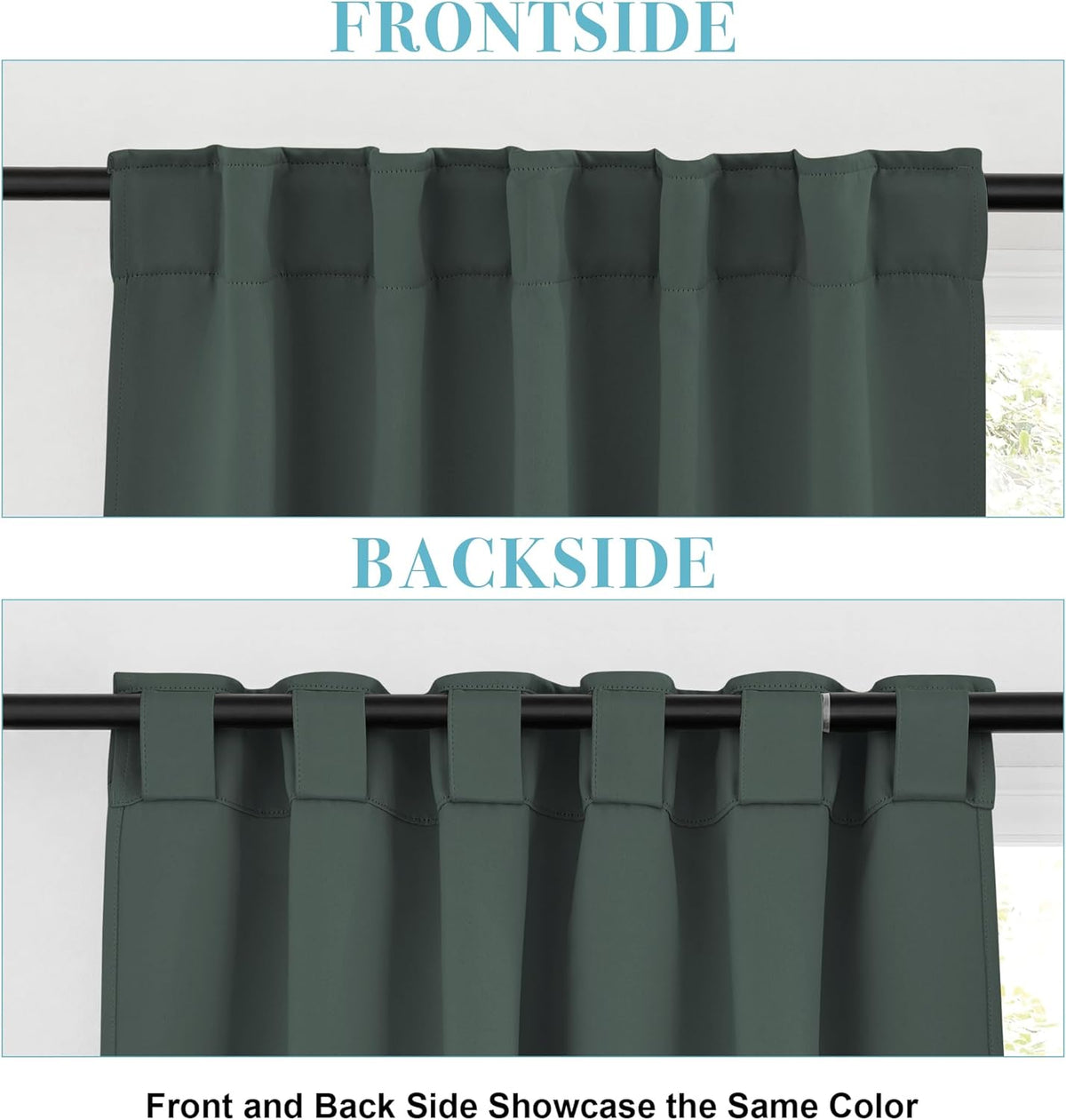 RYB HOME Blackout Curtains 54 inches Long - Thermal Insulated Privacy Spring Drapes for Kids