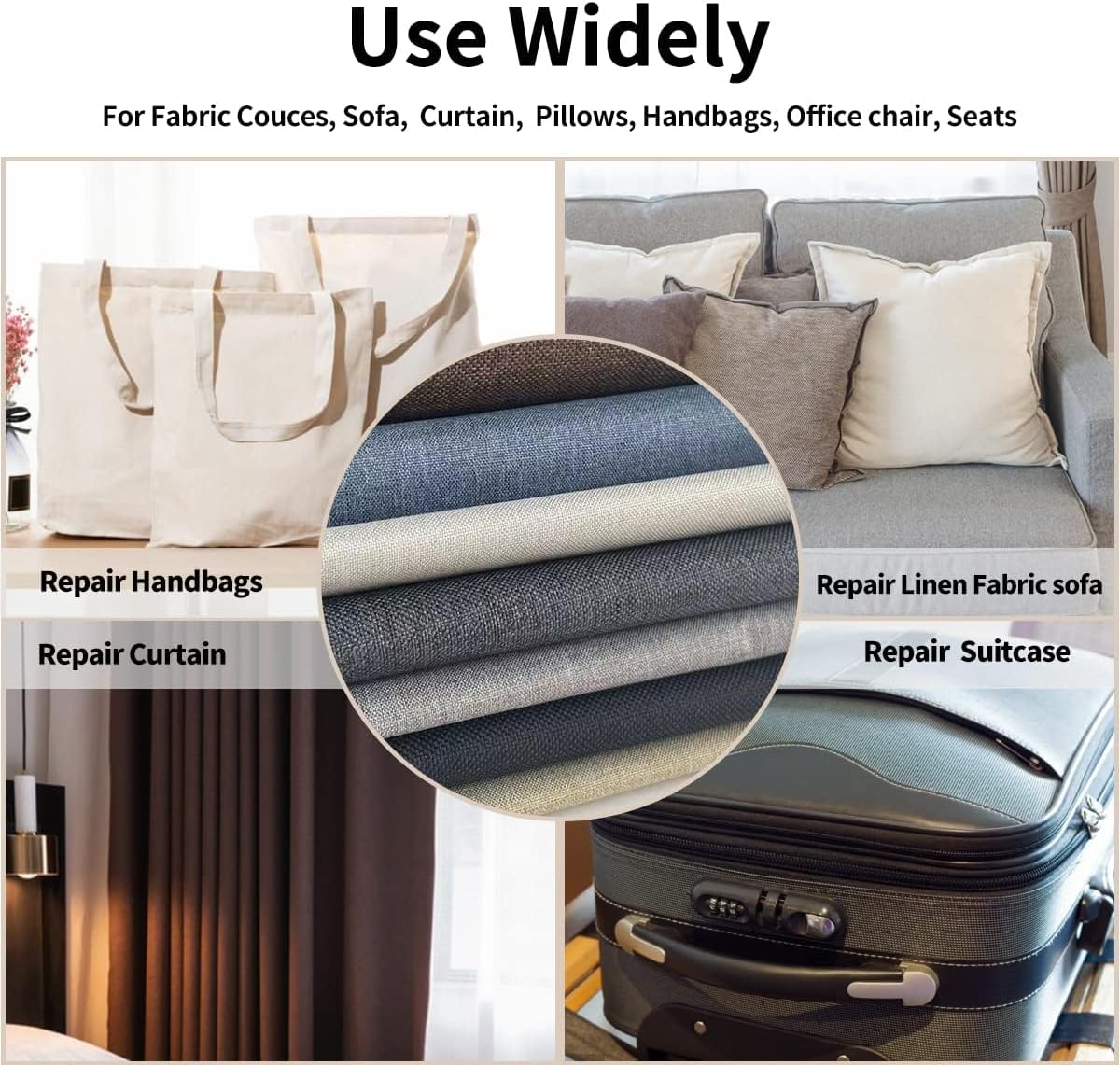 Fabric Repair Patches, Linen Repair Tape Self-Adhesive Fabric Patches Durable, DIY Large Linen Tape