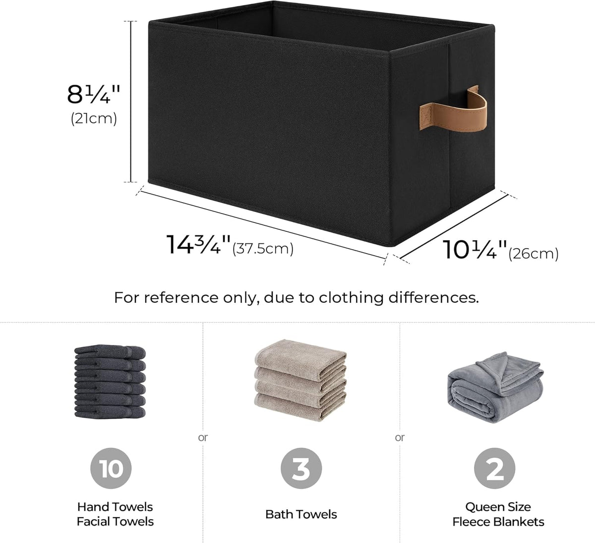 StorageWorks Storage Baskets for Shelves, Foldable Fabric Closet Storage Bins with Handles, Clothes