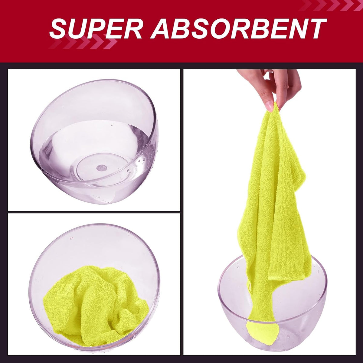 200 Pcs Microfiber Cleaning Cloth 16x16 Inch Microfiber Towels for Car Ultra Absorbent Cleaning