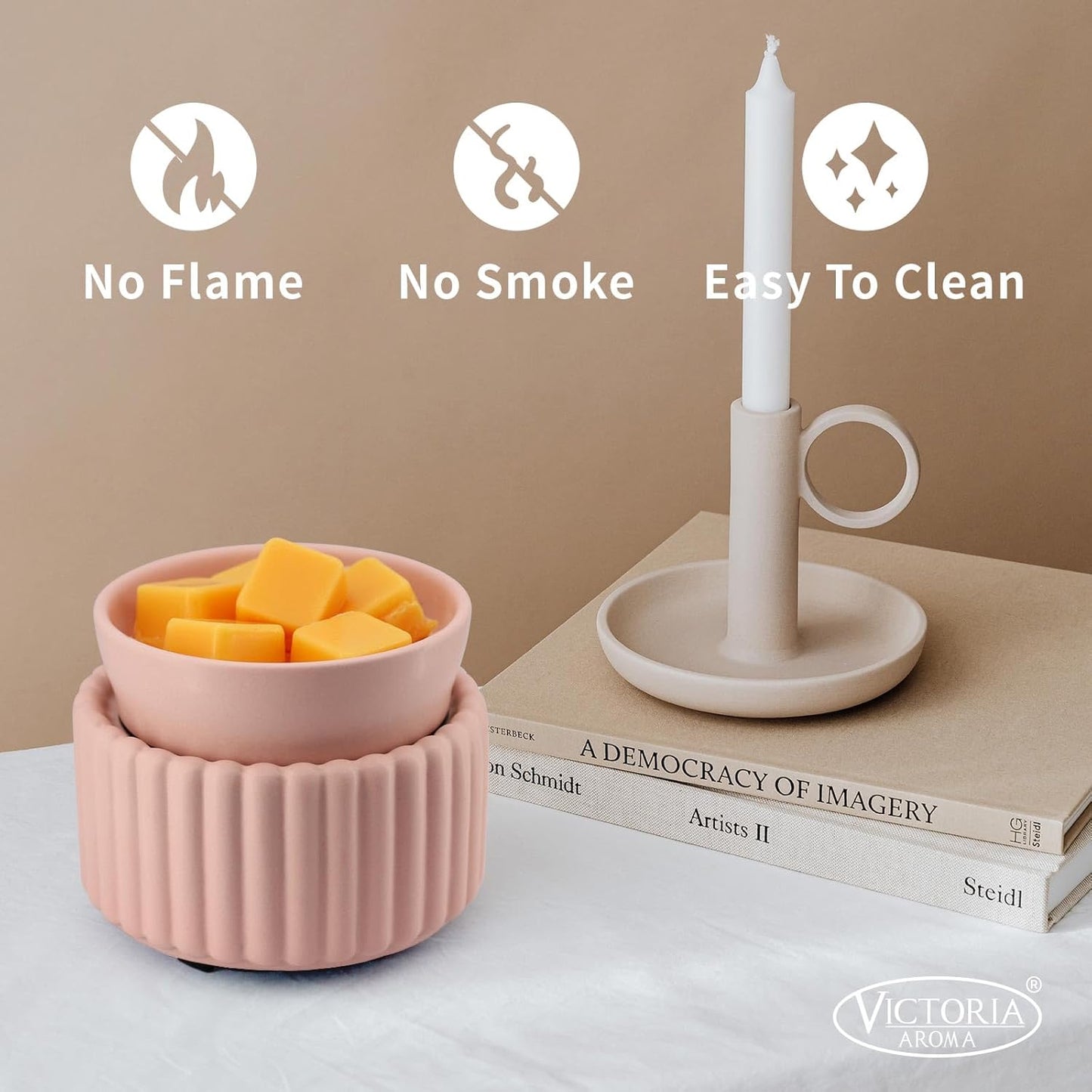 Ceramic Wax Melter 3-in-1 Candle Warmer for Scented Wax - Electric Fragrance Burner for Home