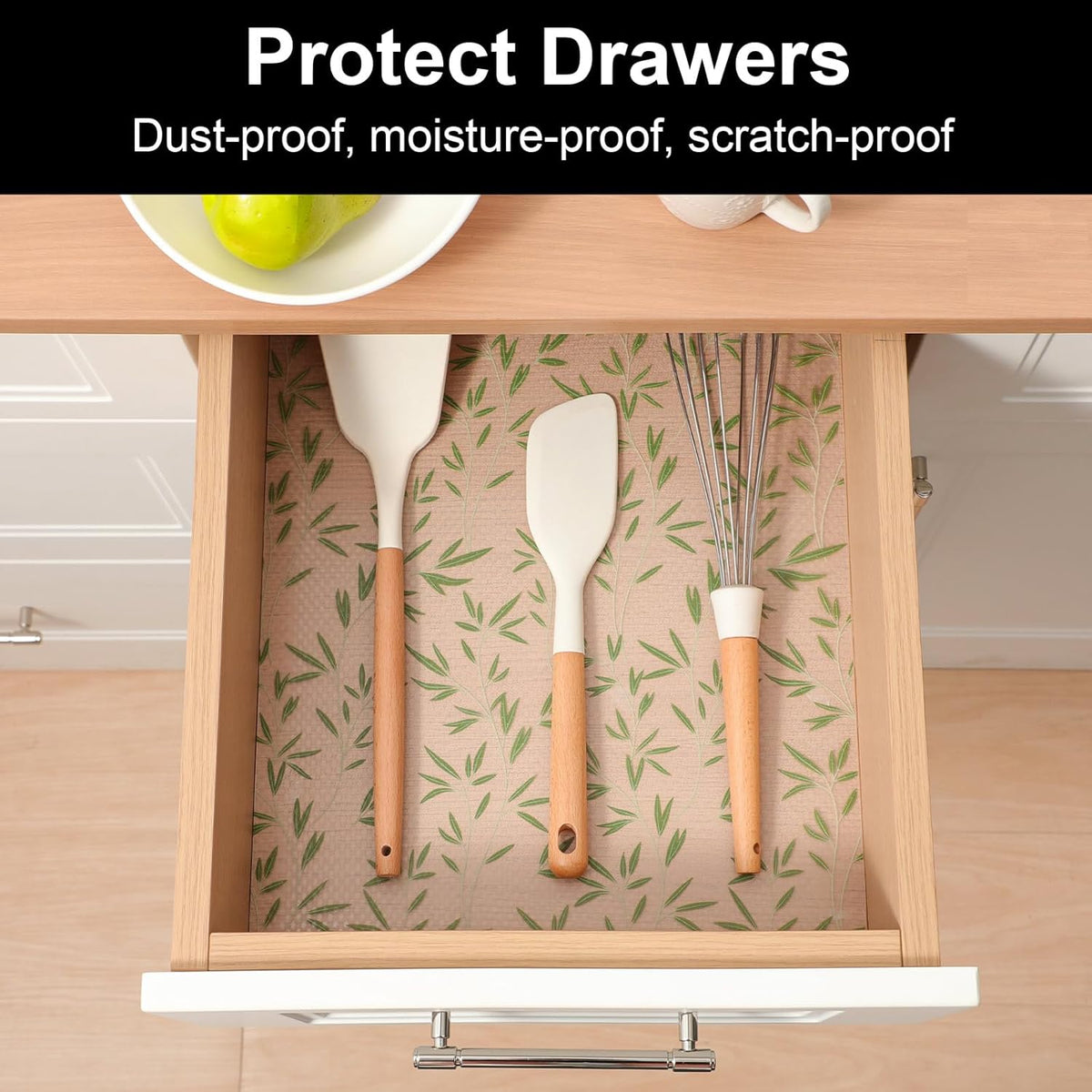 Cooyes Shelf Liner Drawer Liners, Shelf Liners for Kitchen Cabinets, Non-Adhesive Cabinet Liner