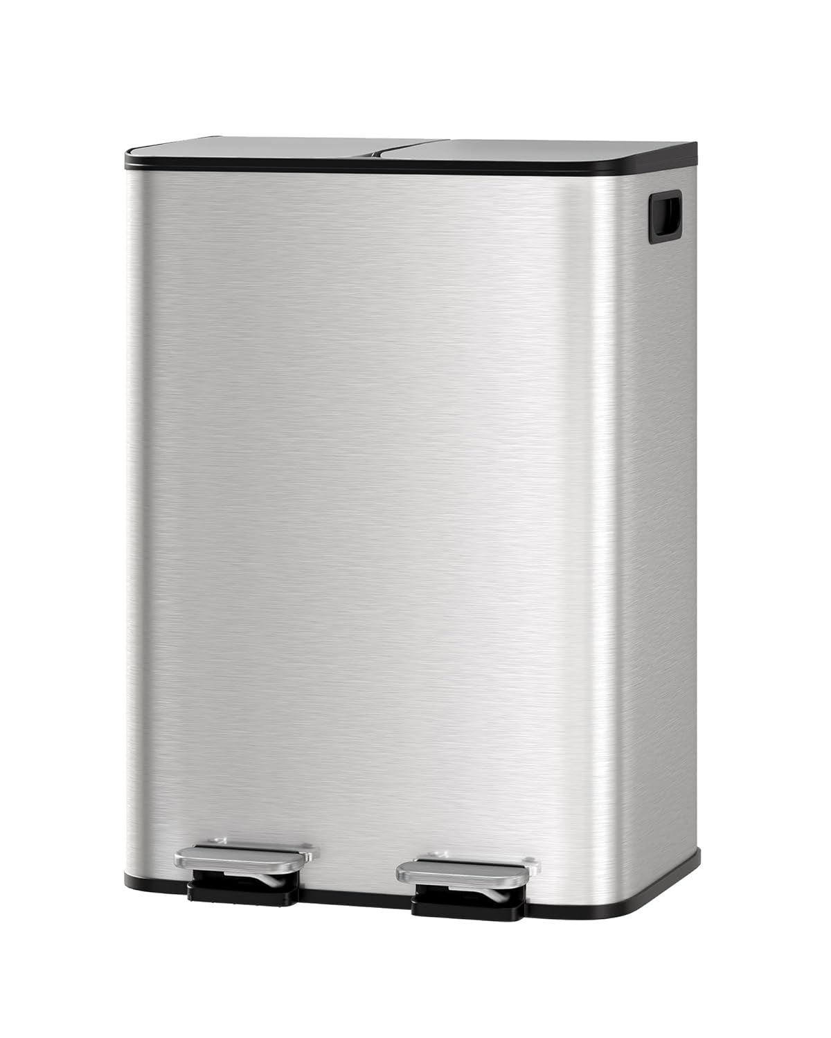 GarveeHome 2 x 8 Gallon Stainless Steel Double Trash Can with Lid for Kitchen, Large Dual Trash and