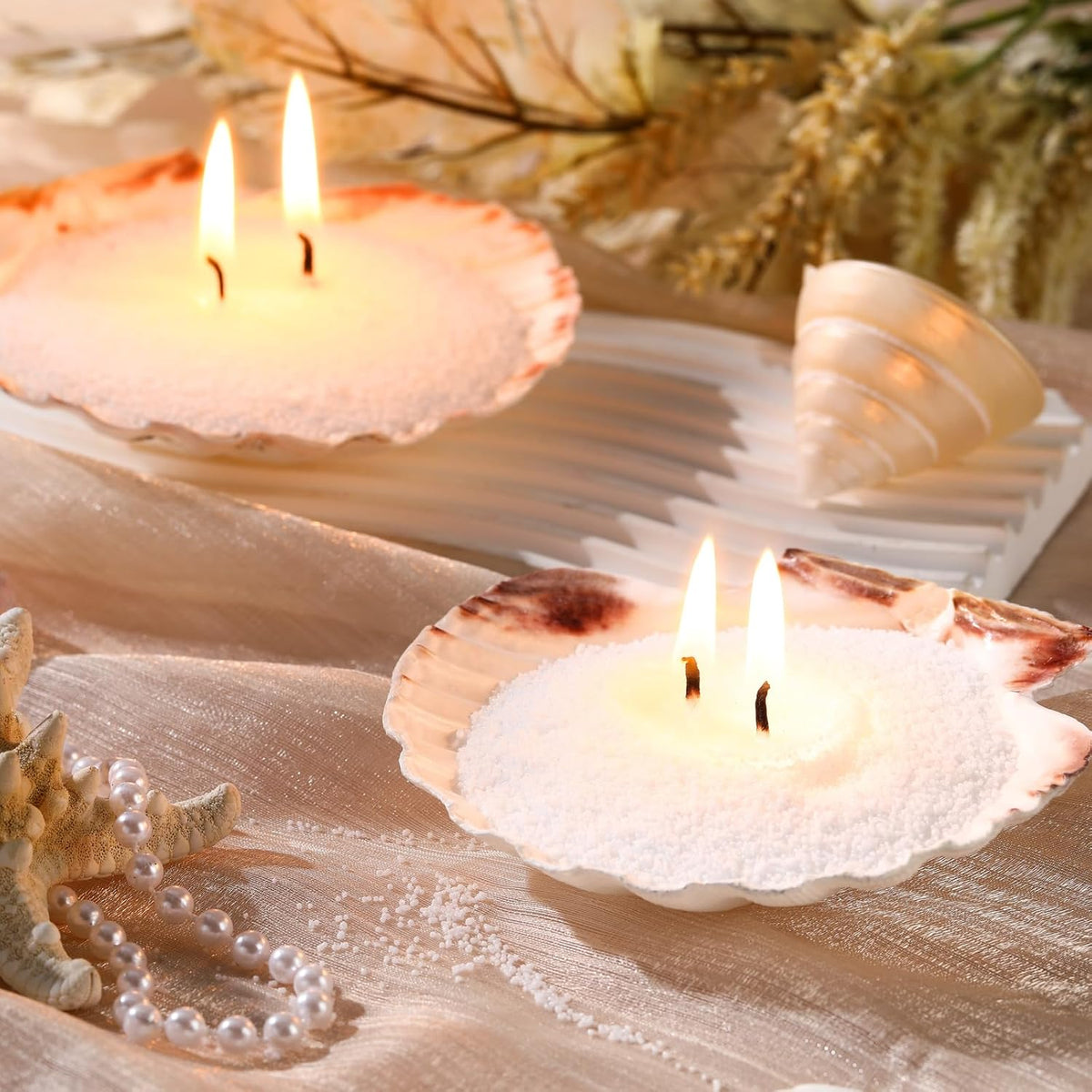 MTLEE Candle Sand 3.3 lb DIY Pearled Candle Making Kit Included 20 Pcs Wicks and Refillable Beaded
