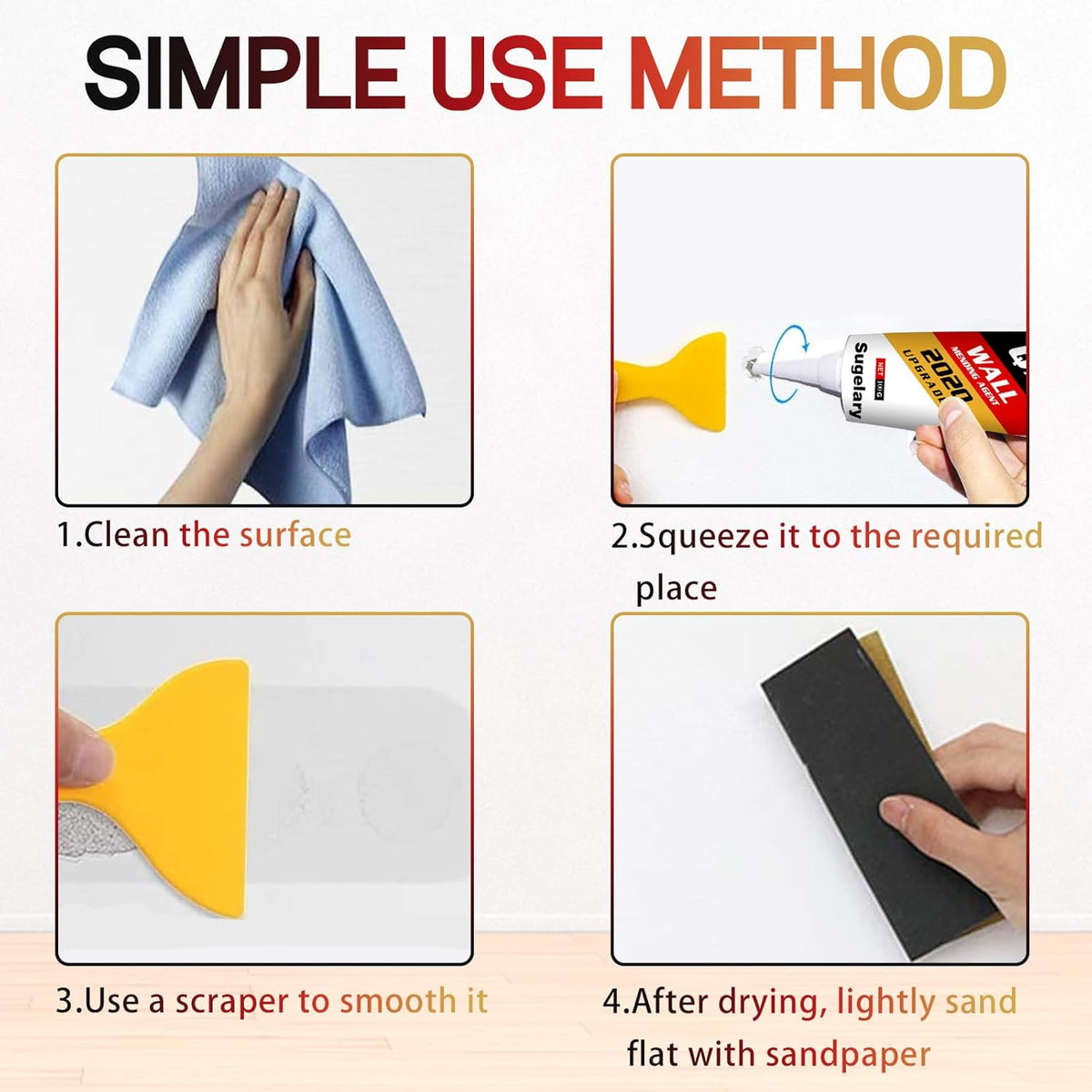 Drywall Patch Repair Kit with Scraper, Wall Spackle Repair Paste, Wall Mending Agent Quick and Easy