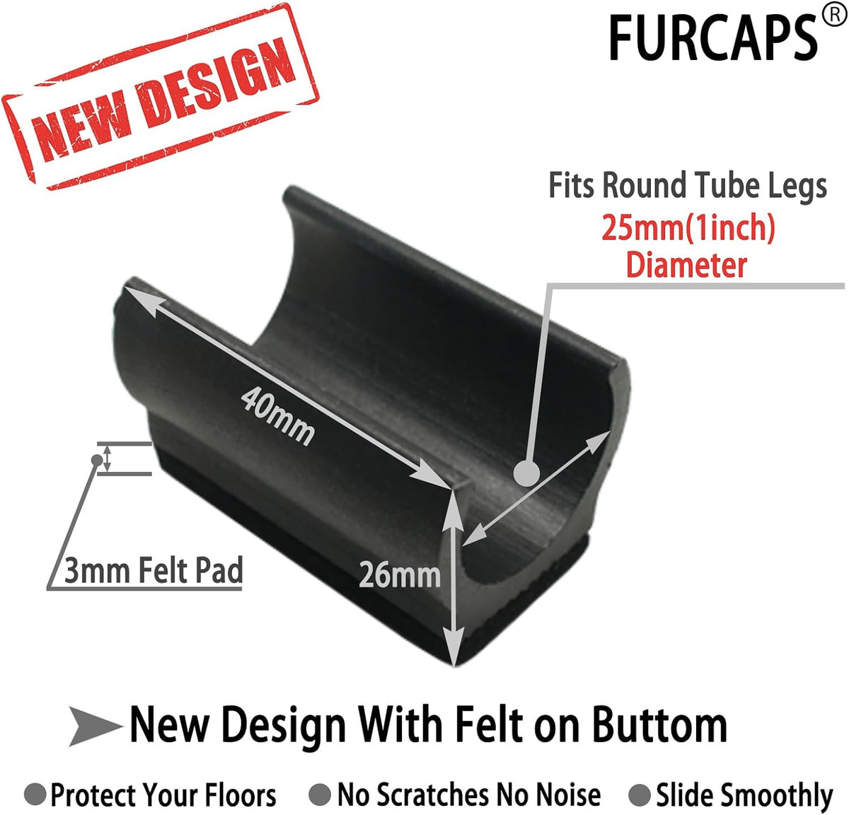 Rectangle U Shaped Chair Leg Tips Cap with Felt Pads,Furniture Feet Protectors Slide Smoothly