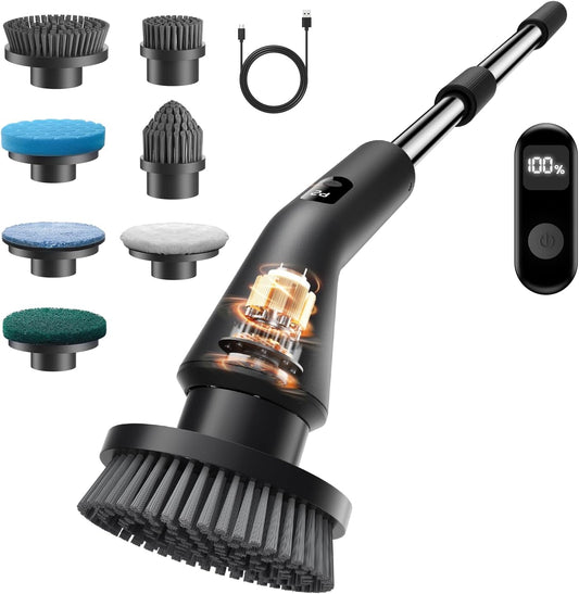 Electric Spin Scrubber, 2025 New Cordless Cleaning Brush for Home, IPX7 Waterproof Spin Scrubber