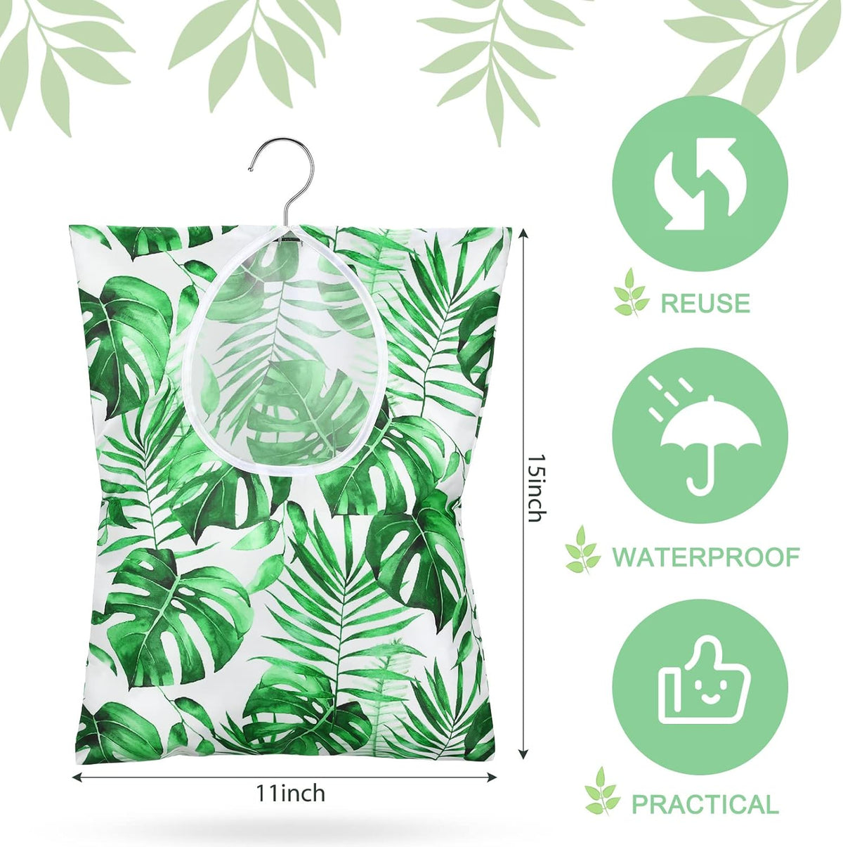 Woanger 2 Pcs Clothes Pin Bag Clothespin Holder 15 x 11 in to Hang on Line Clothes Pin Hanging Bag