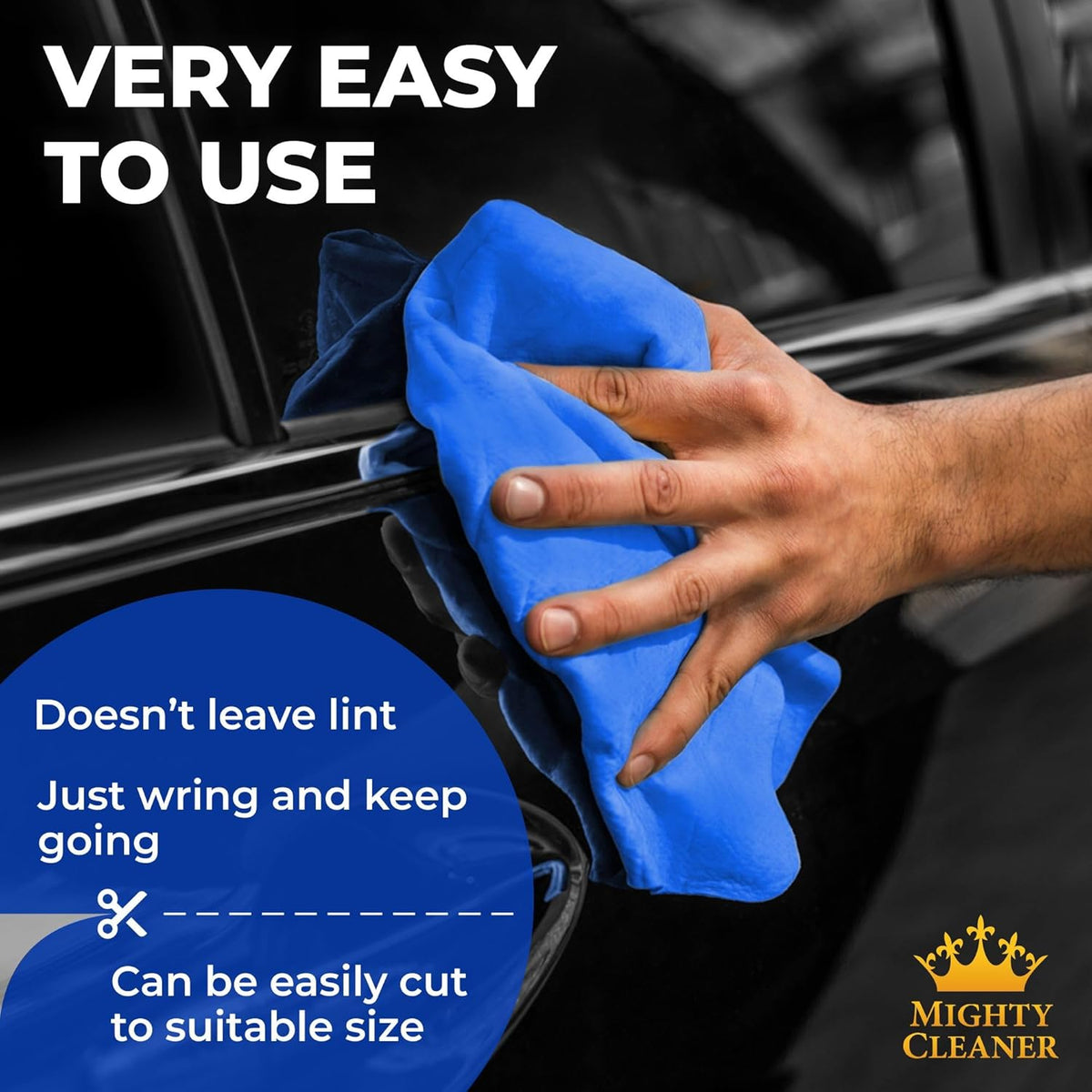 Premium XL Shammy Towel for Car - (34”x25”) - Super Absorbent Chamois Cloth - Spots and