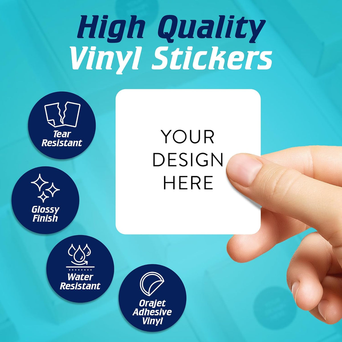 5-1000 Custom Vinyl Stickers - Upload Your own Image, Text, Design, Logo - Personalized Logo Labels