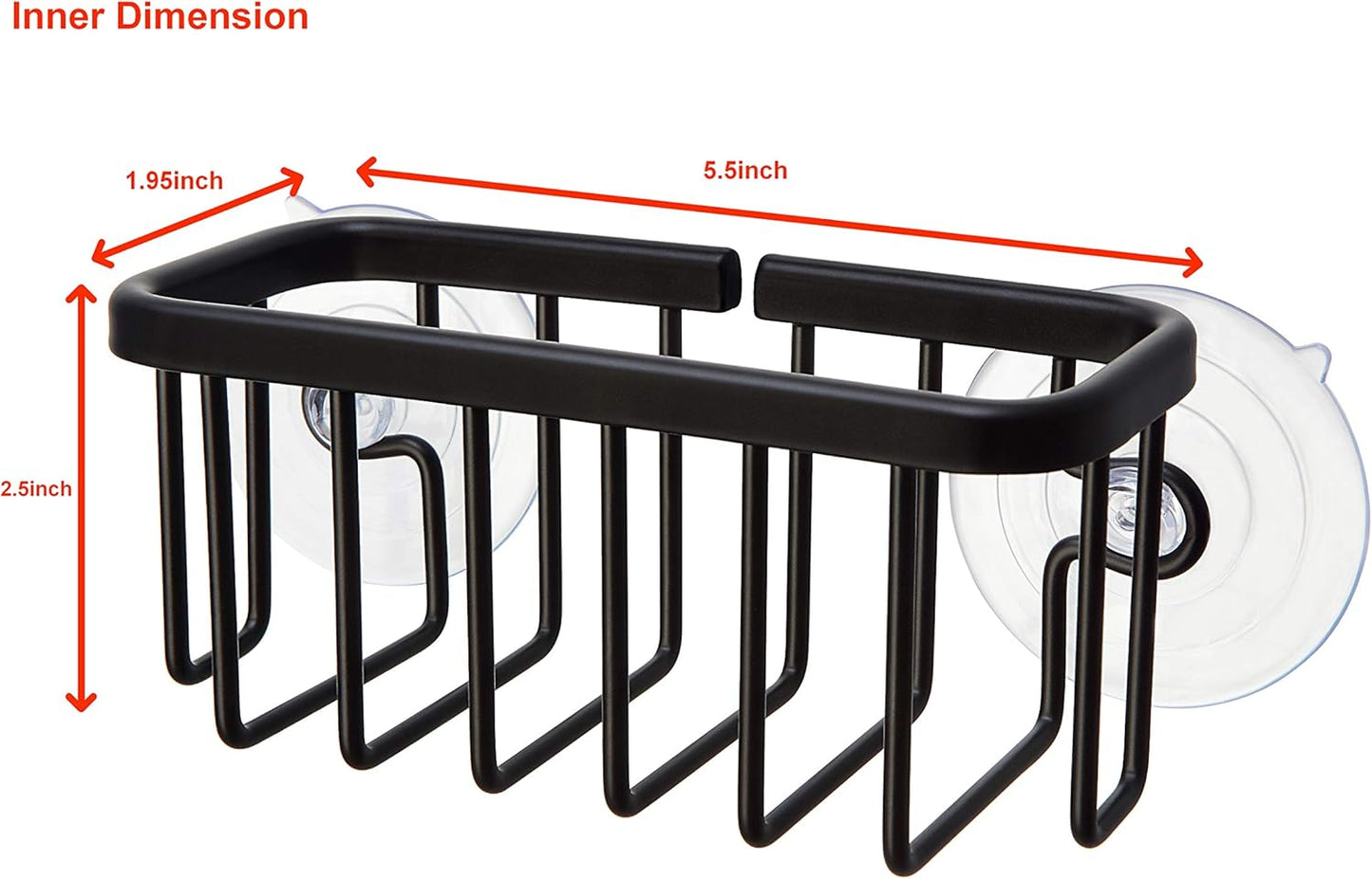 SunnyPoint NeverRust Kitchen & Bathroom Sink Caddy for Sponges, Scrubbers, Soap, 6" x 2.5" x 2.75"