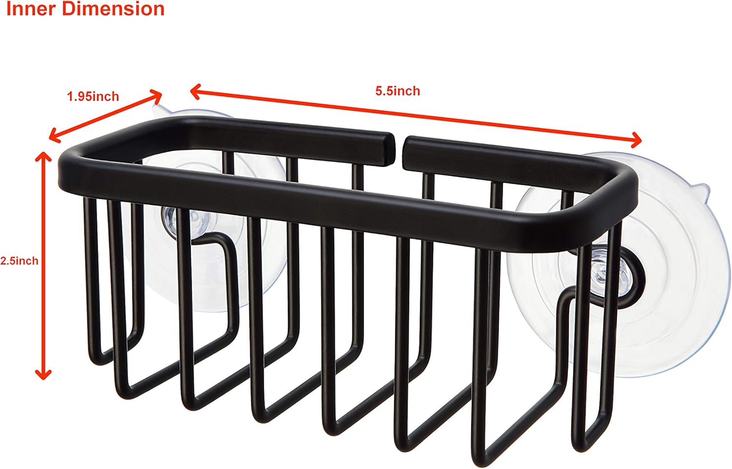 SunnyPoint NeverRust Kitchen & Bathroom Sink Caddy for Sponges, Scrubbers, Soap, 6" x 2.5" x 2.75"